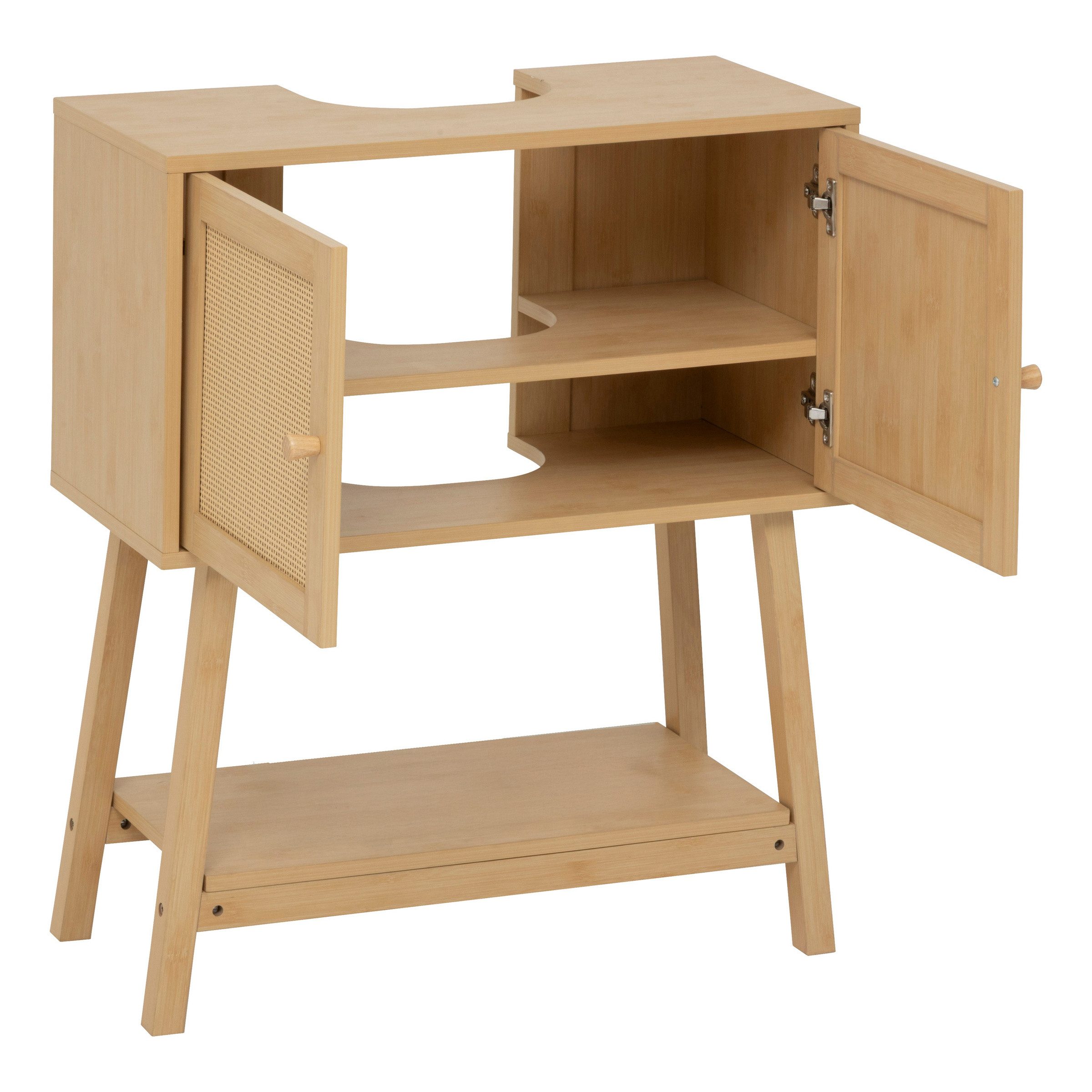 5five Simply Smart Waschbeckenschrank Waschtischunterschrank CANE mit Geflecht, 70 cm – Bild 2 von 5