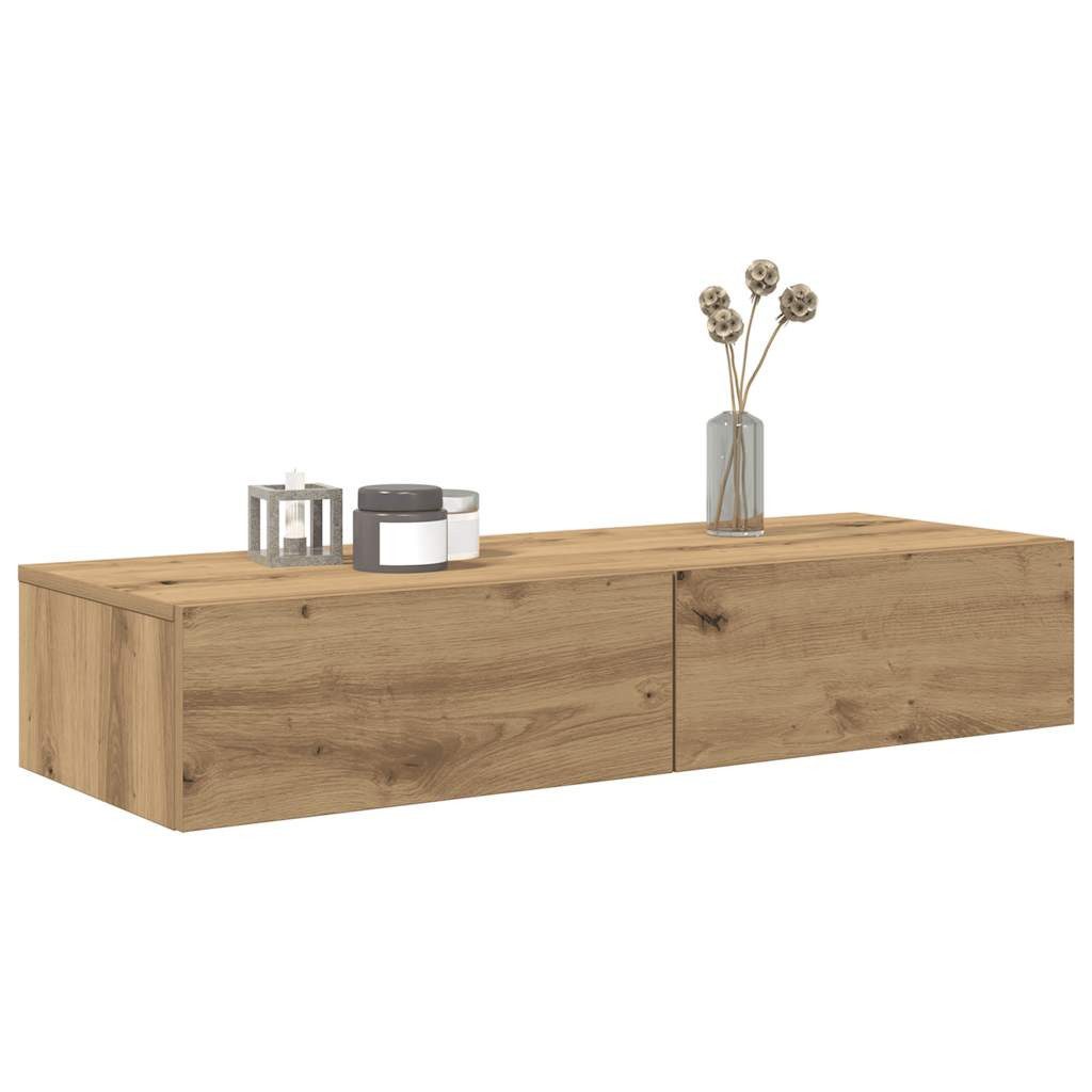 vidaXL Wandregal 100 x 36 x 19 cm Wandregal mit Schubladen Artisan-Eiche 10 günstig online kaufen
