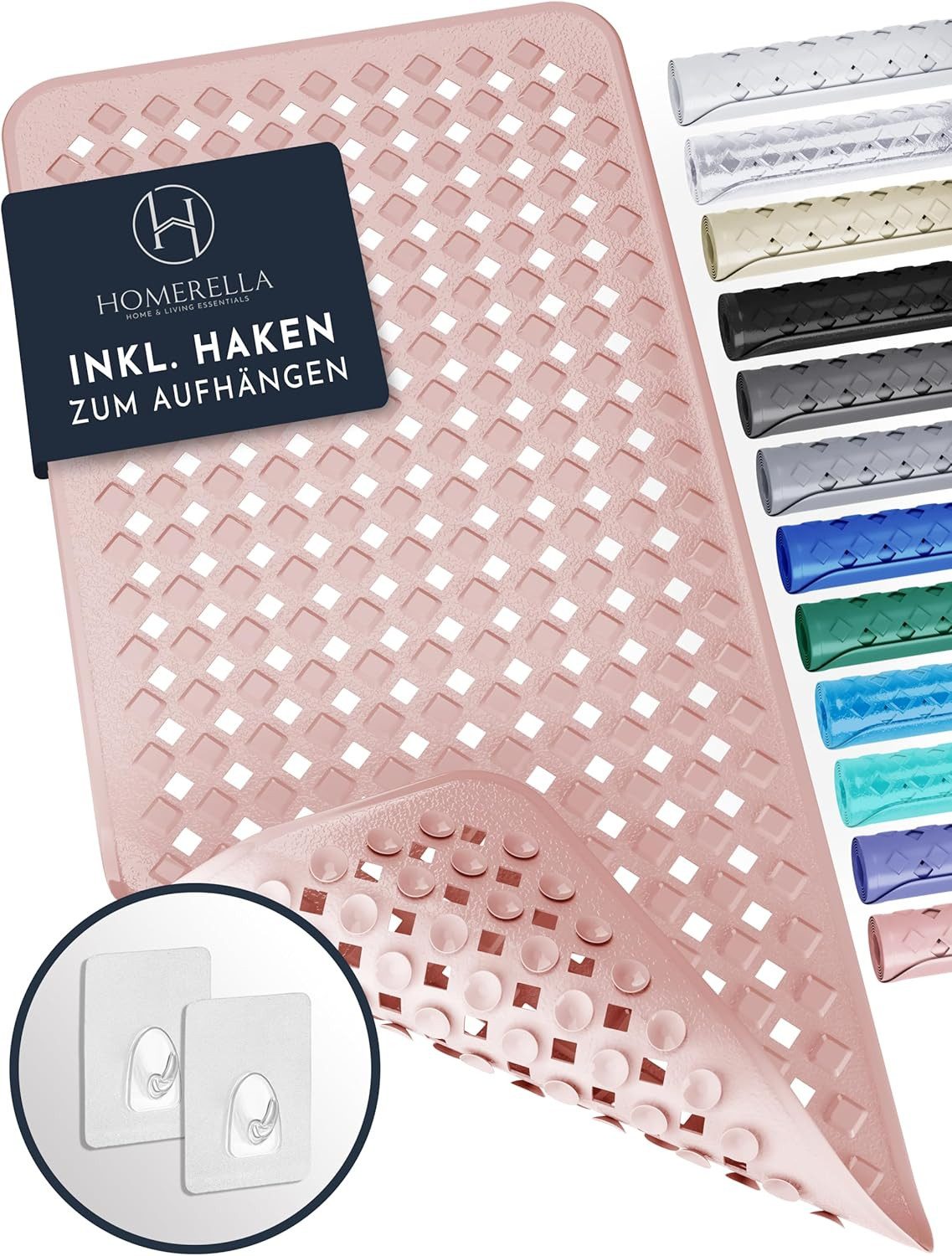 Homerella Badematte rutschfest Hautsensitiv 88x39cm, INKL. AUFHÄNGUNG, Anti günstig online kaufen