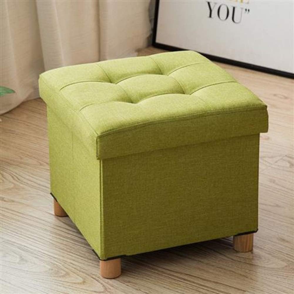 BlingBin Sitzhocker Platzsparender klappbarer Sitzhocker mit viel Stauraum und Deckel (1 Stück, 1 St., 38 x 38 x 40 cm (B/H/T), gepolsterter Kubushocker mit Holzfüßen für Wohnzimmer und Schlafzimmer
