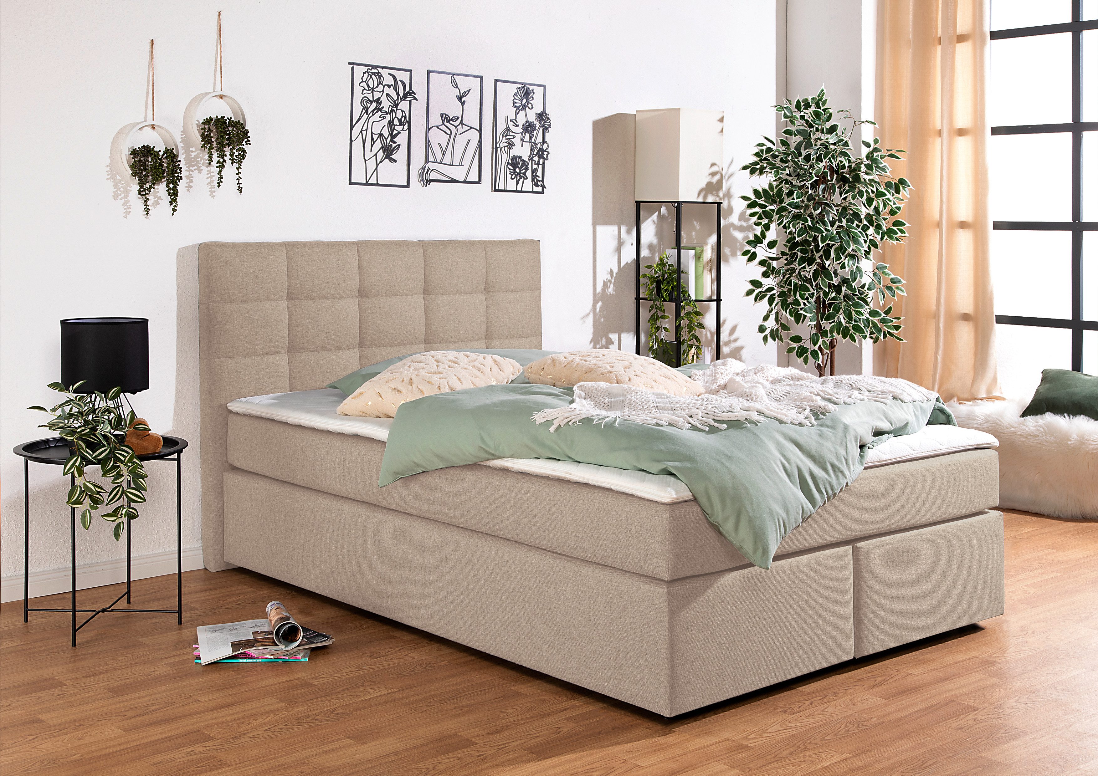 INOSIGN Boxbett Ovalo, wahlweise mit Bettkasten, in H2, H3 & H4 erhältilich