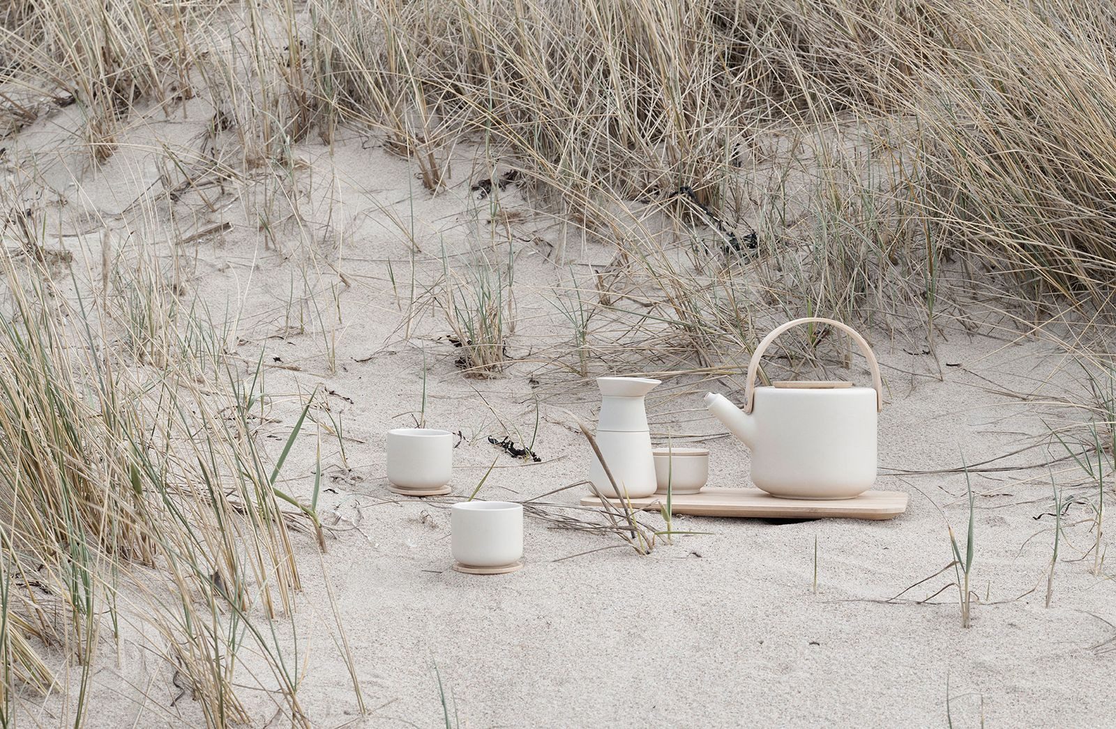 Stelton Kaffeekanne, stelton THEO Kaffeefilterkanne 0,6 l Steingut sand