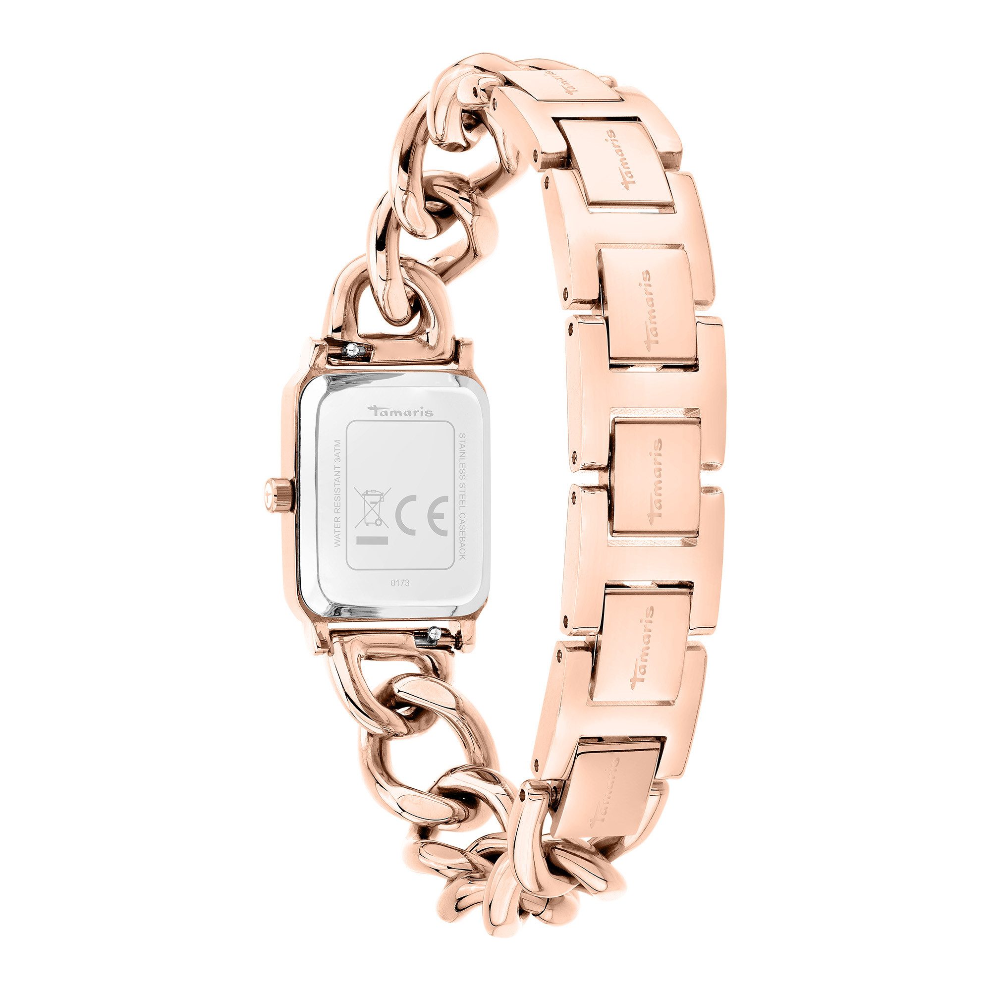 Tamaris Quarzuhr Chain Watch TT-0173-MQ, Armbanduhr, Damenuhr, Edelstahlarmband, analog