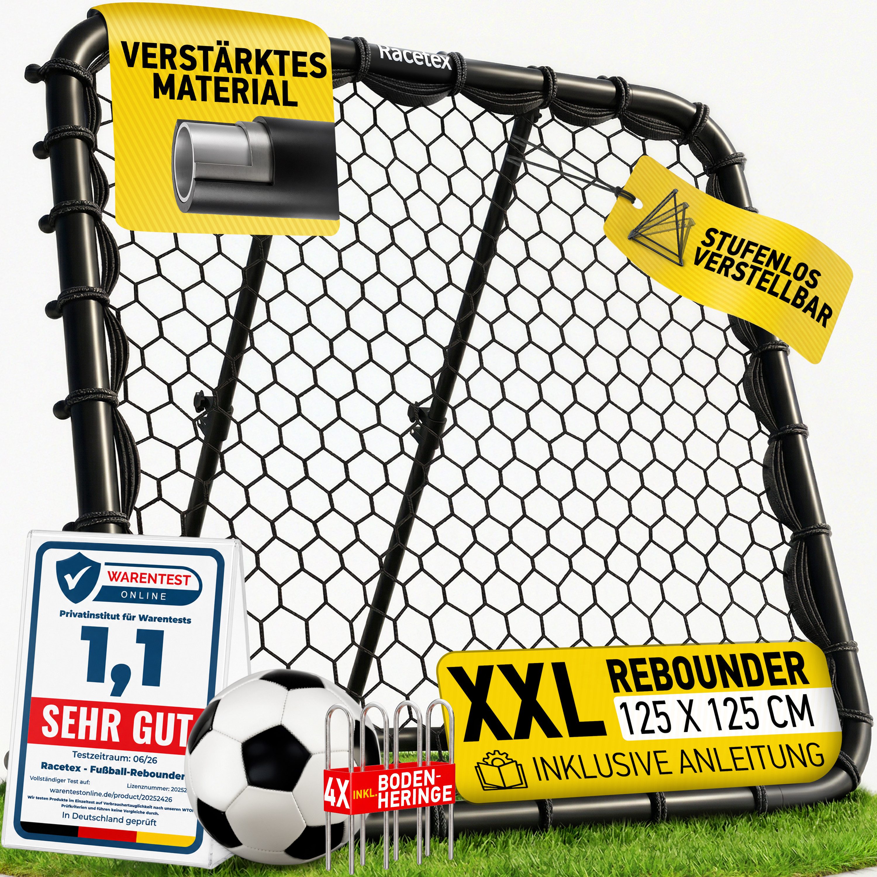 Racetex Rebounder Racetex Rebounder 125cm x 125cm [XXL], ⚽ UNSERE EMPFEHLUNG ⚽