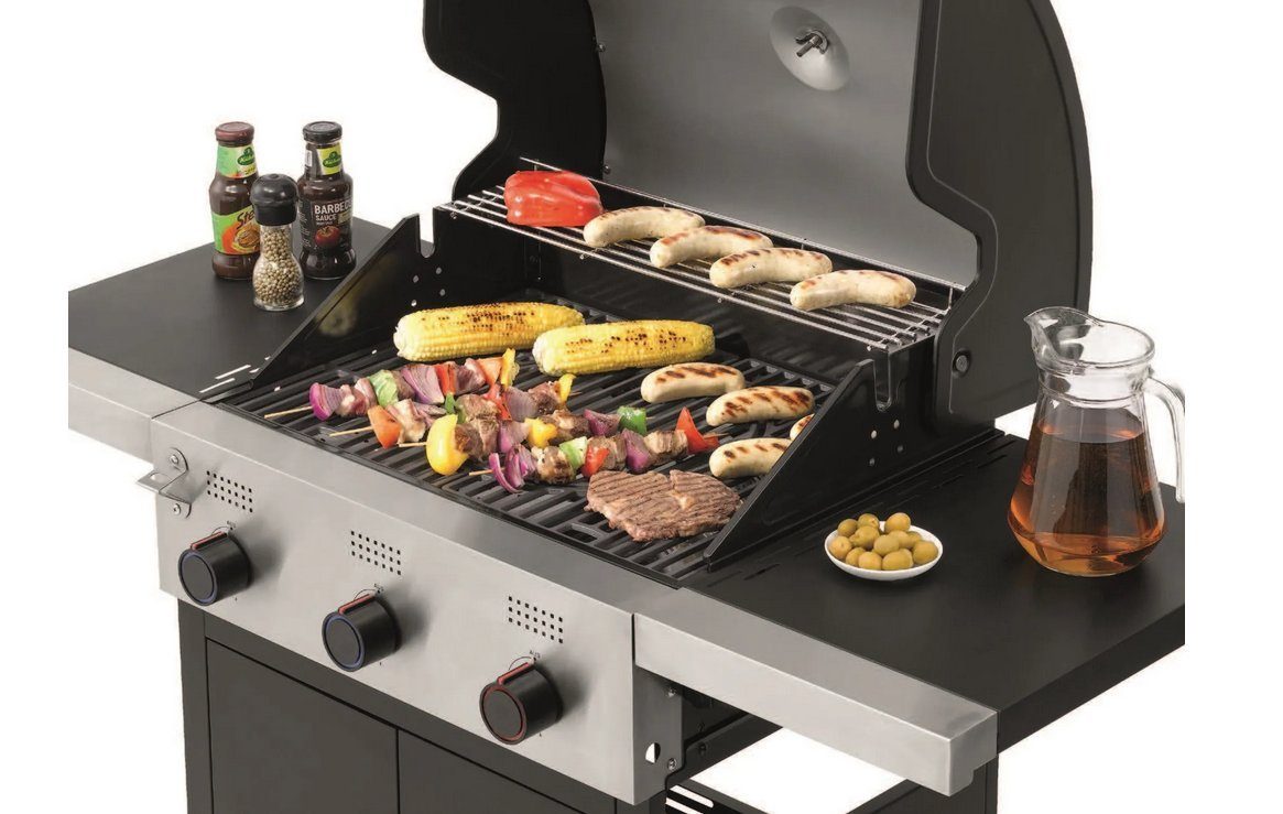 Tepro Gasgrill Keansburg 3 SE, 3-Brenner, Gussrost, abklappbare Seitenablagen