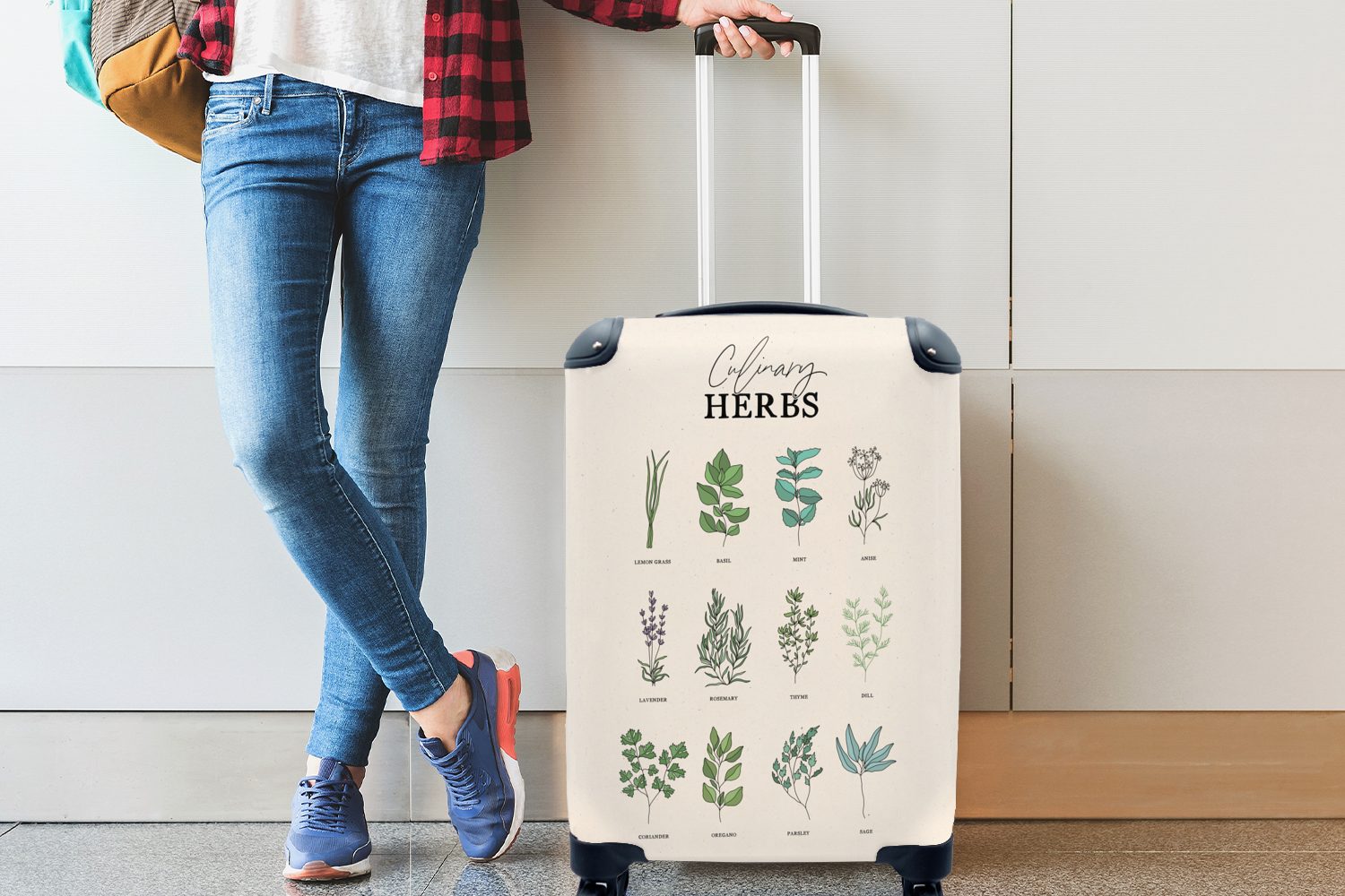 - Reisekoffer Pflanzen - Trolley, Küche Kräuter, rollen, Rollen, 4 mit für Ferien, MuchoWow Reisetasche Handgepäckkoffer Handgepäck