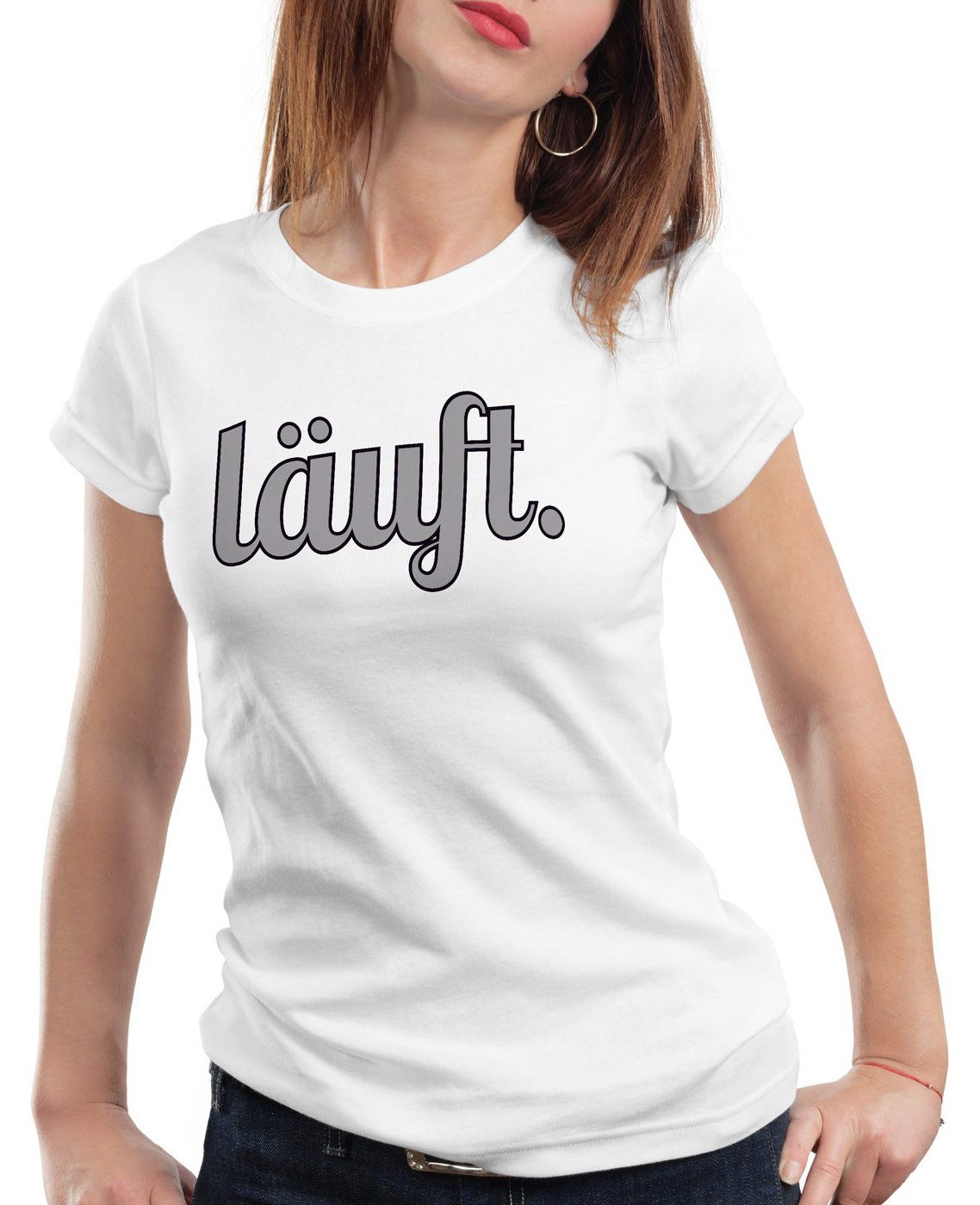 style3 T-Shirt läuft Funshirt Spruchshirt Shirt günstig online kaufen