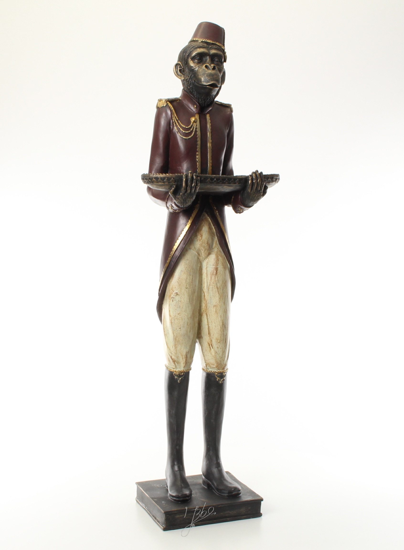 Dekofigur Deko AFFE Skulptur Diener Ablage Kartenhalter Butler 98,4 cm XL