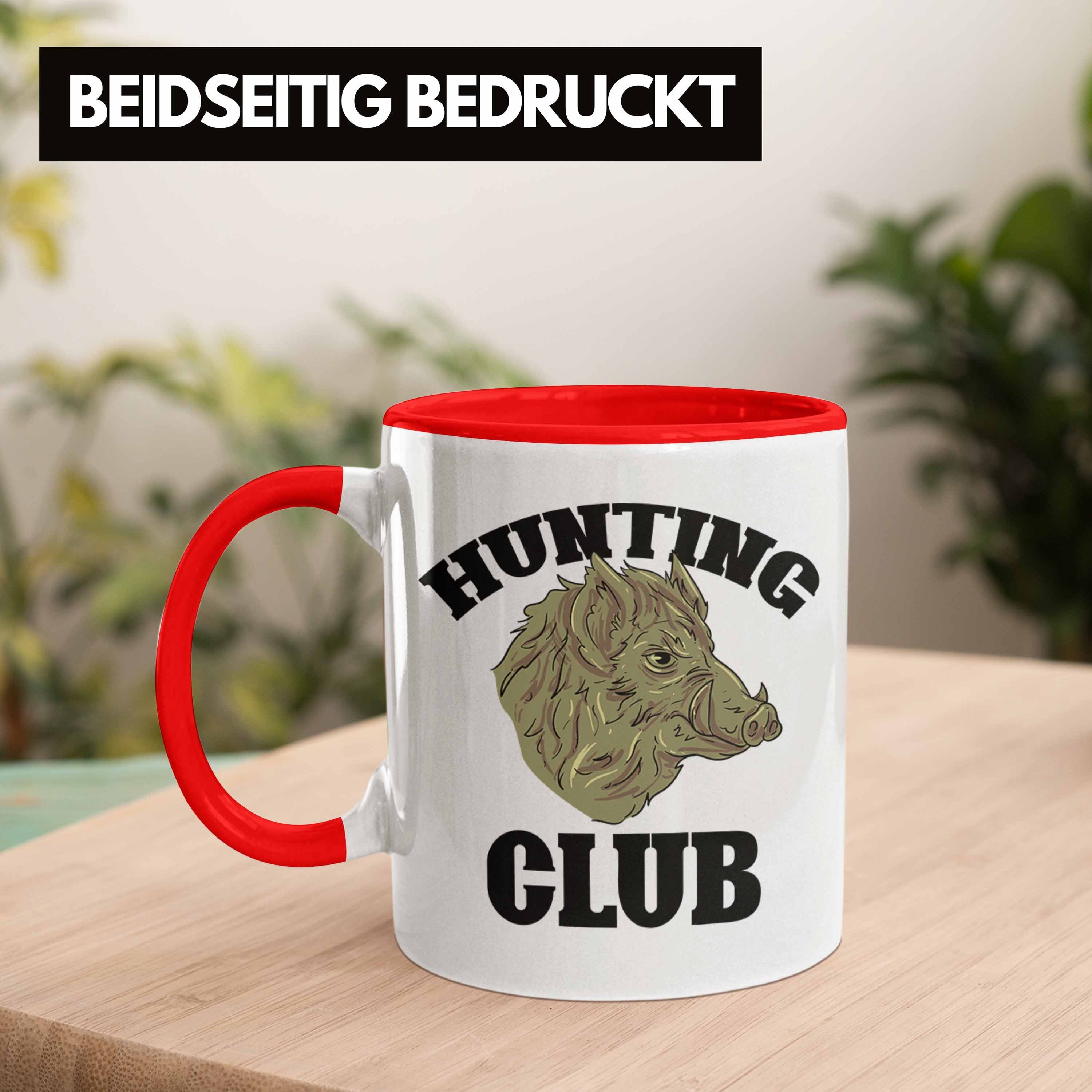 Tasse Wildschwein Jag Rot Jäger Spruch Club Trendation Hunting Geschenk Tasse Geschenkidee