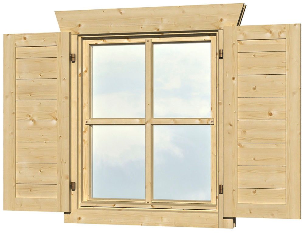 Skanholz Fensterladen, für Einzelfenster 57,5x70,5cm aus der 28 und 45mm-Serie