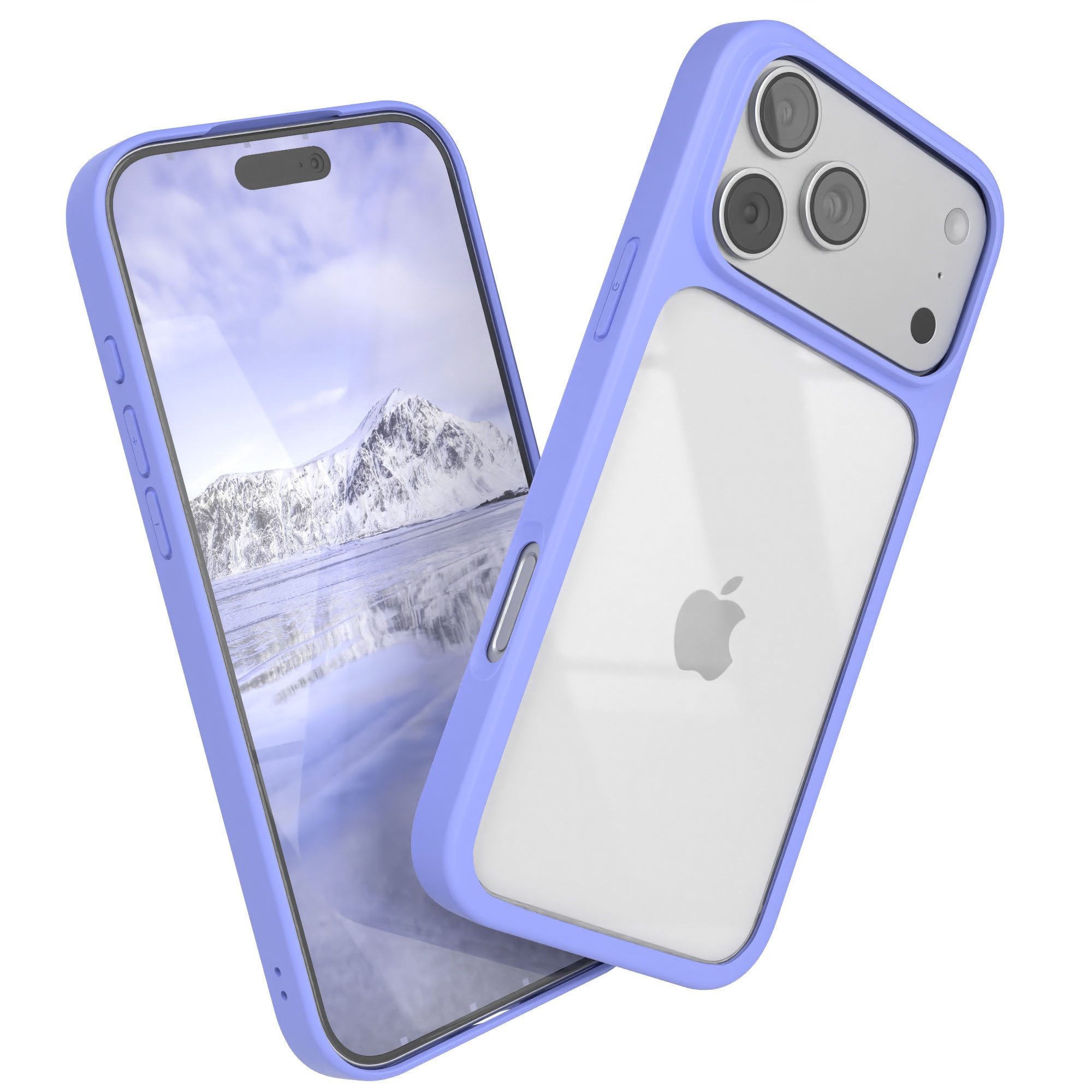 EAZY CASE Handyhülle Bumper Case für Apple iPhone 17 Pro Max 6,9 Zoll, Smart Slimcover Transparent stoßfest Hybrid Hülle Back Cover Blau