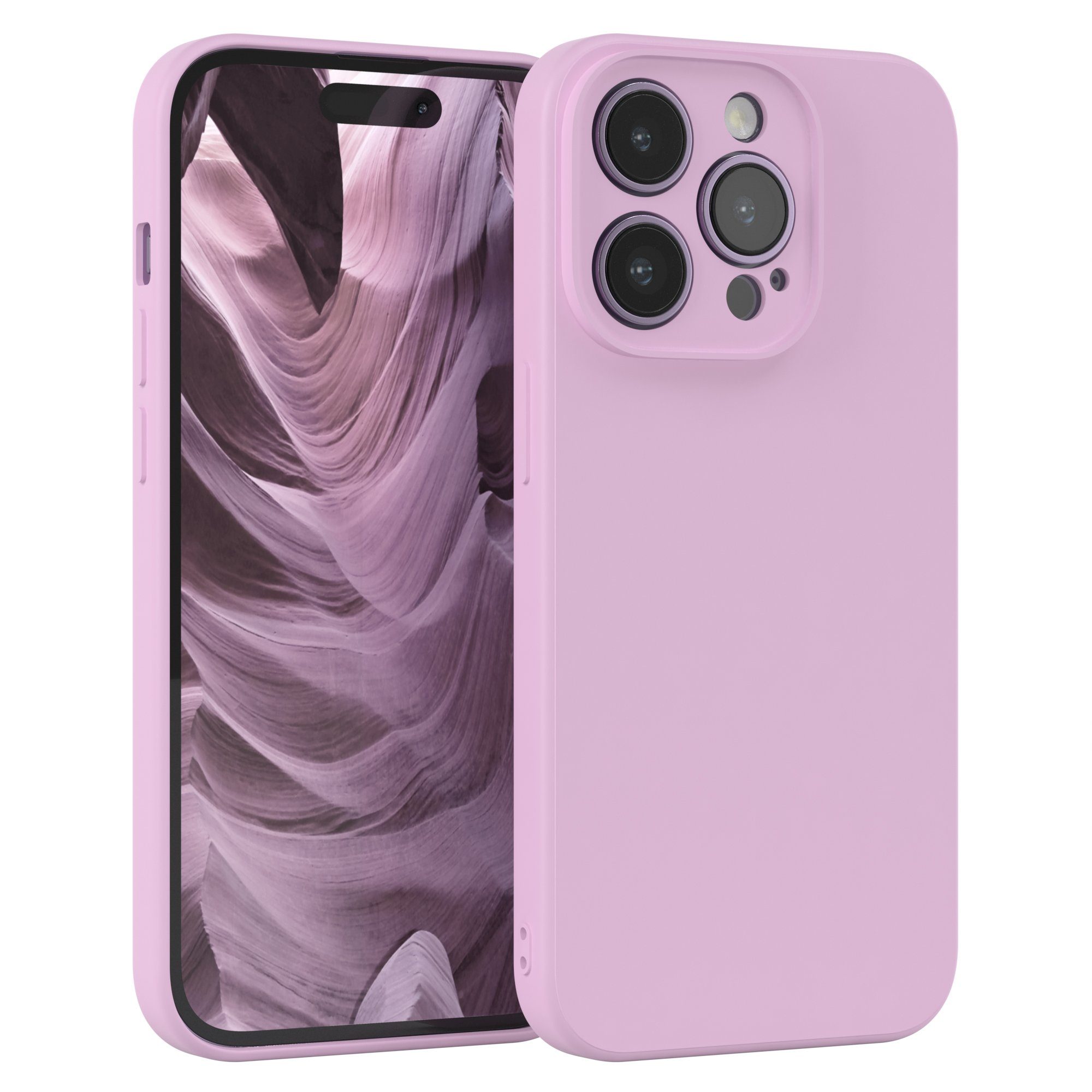EAZY CASE Handyhülle TPU Hülle für Apple iPhone 14 Pro 6,1 Zoll, Hülle mit Kameraschutz handycover Soft Smart Slimcover Lila / Flieder