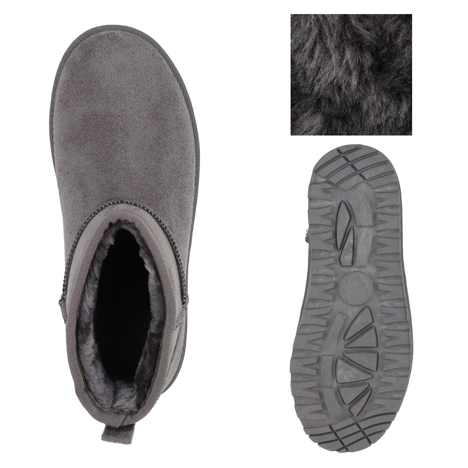 VAN HILL 841491 Winterstiefelette Damen Warm Gefüttert Winter Boots Stiefeletten Profil-Sohle
