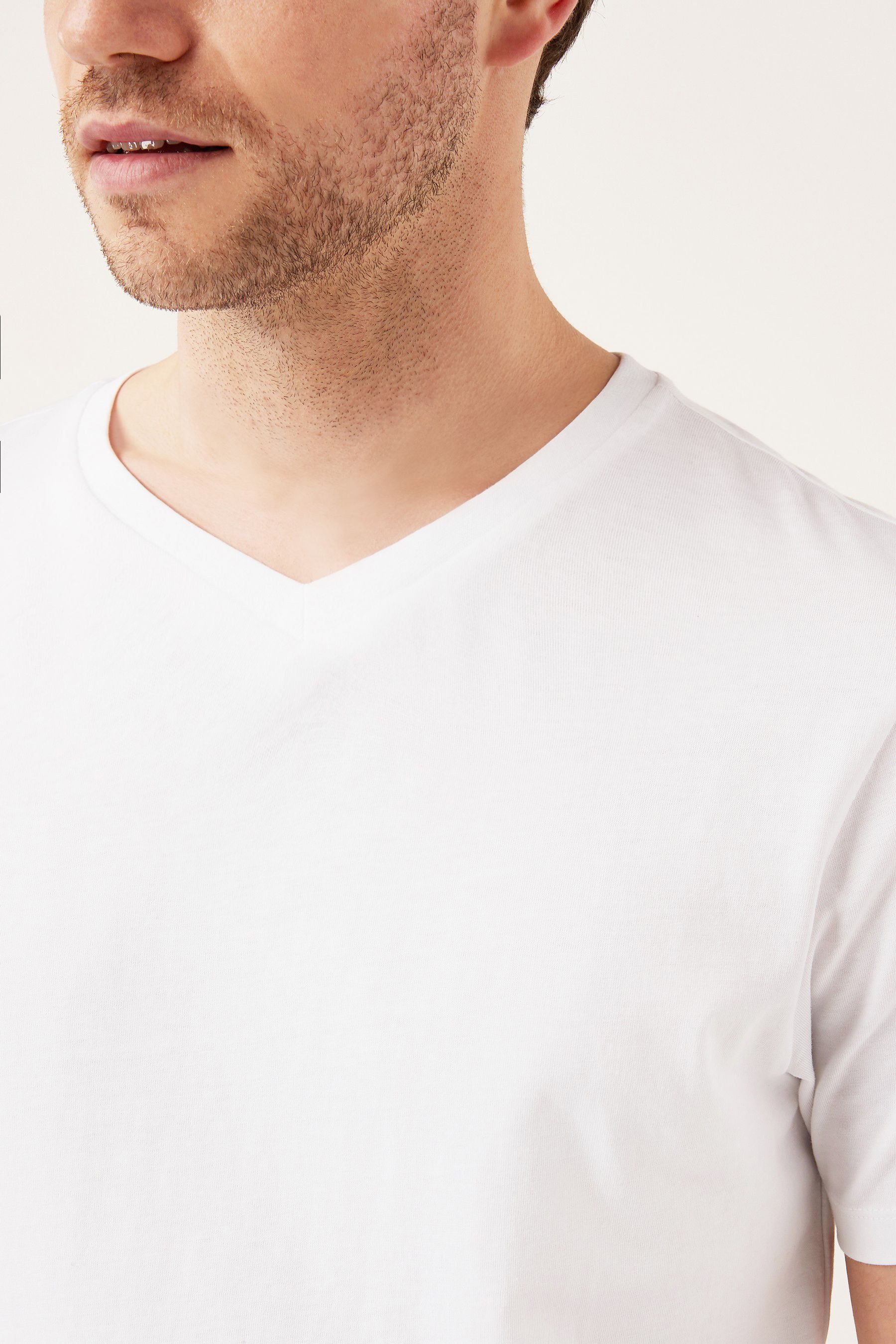 Next T-Shirt Essential T-Shirt mit V-Ausschnitt aus Baumwolle (1-tlg)