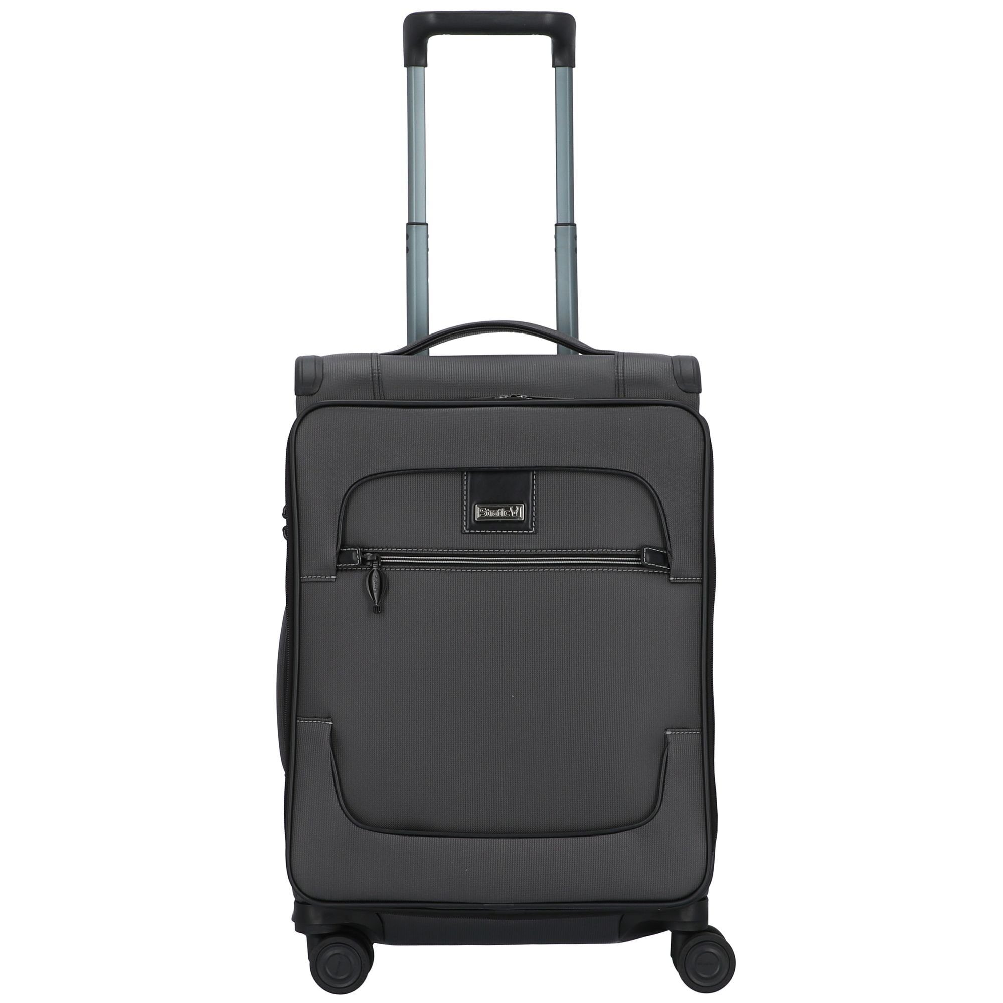 Nylon grey Bay, Weichgepäck-Trolley Stratic 4 Rollen, dark