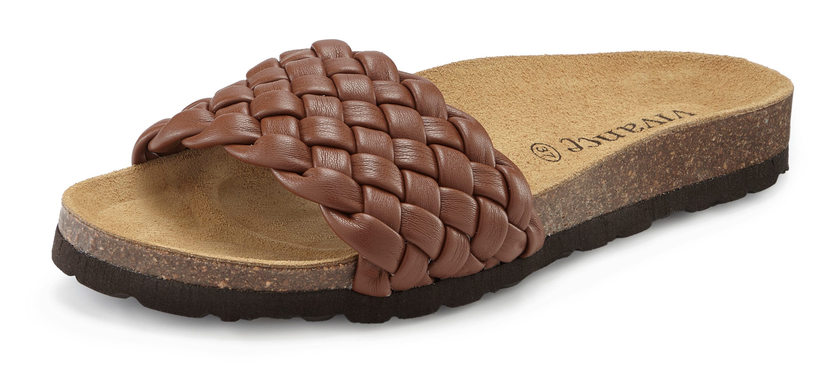 Vivance by Lascana Mule, Sandale, offener Schuh, Sommerschuh, Pantolette NEU mit komfortablem Korkfußbett & weicher Innensohle aus Leder