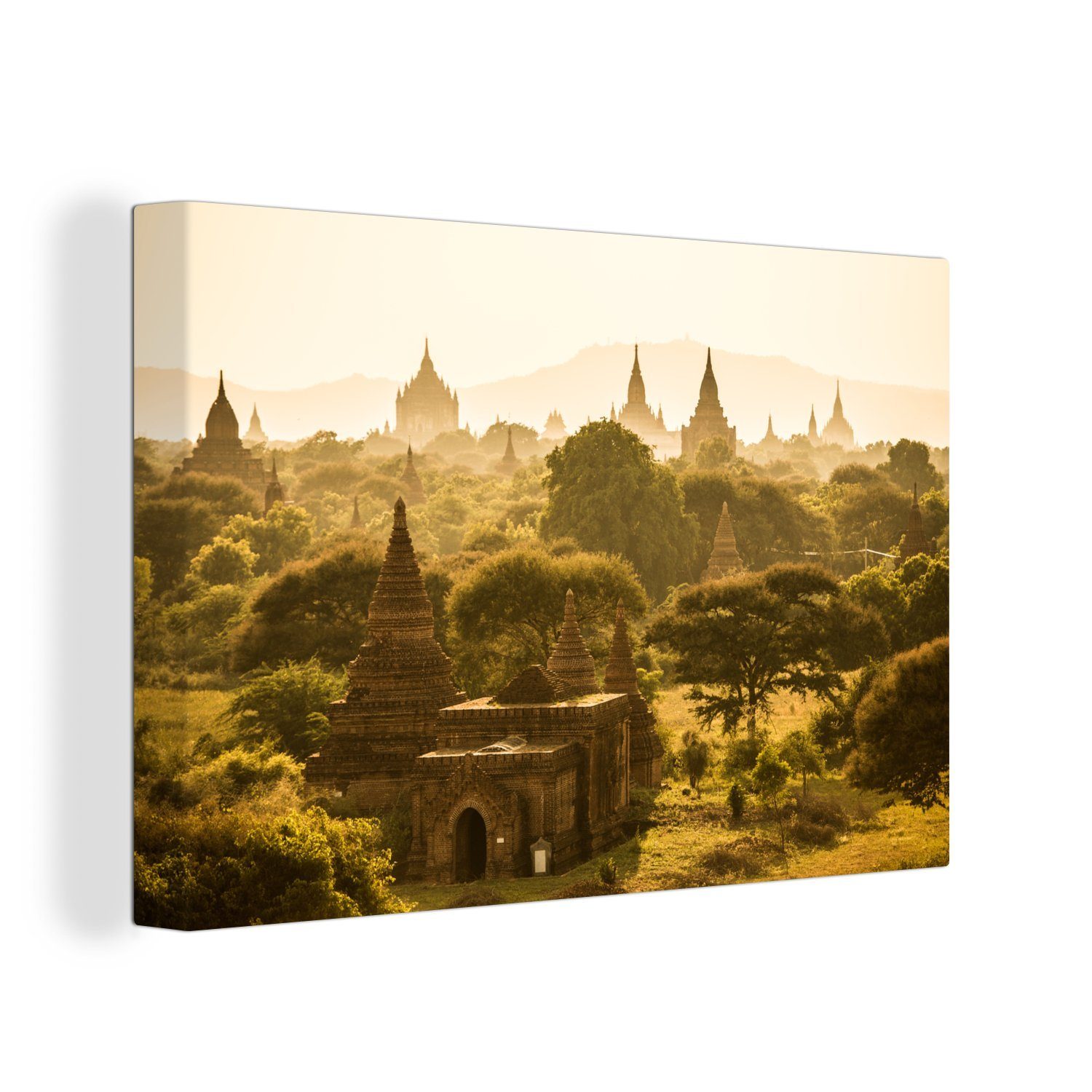 OneMillionCanvasses® Leinwandbild Verschiedene Pagoden in Bagan, (1 St), Wandbild Leinwandbilder, Aufhängefertig, Wanddeko, 30x20 cm