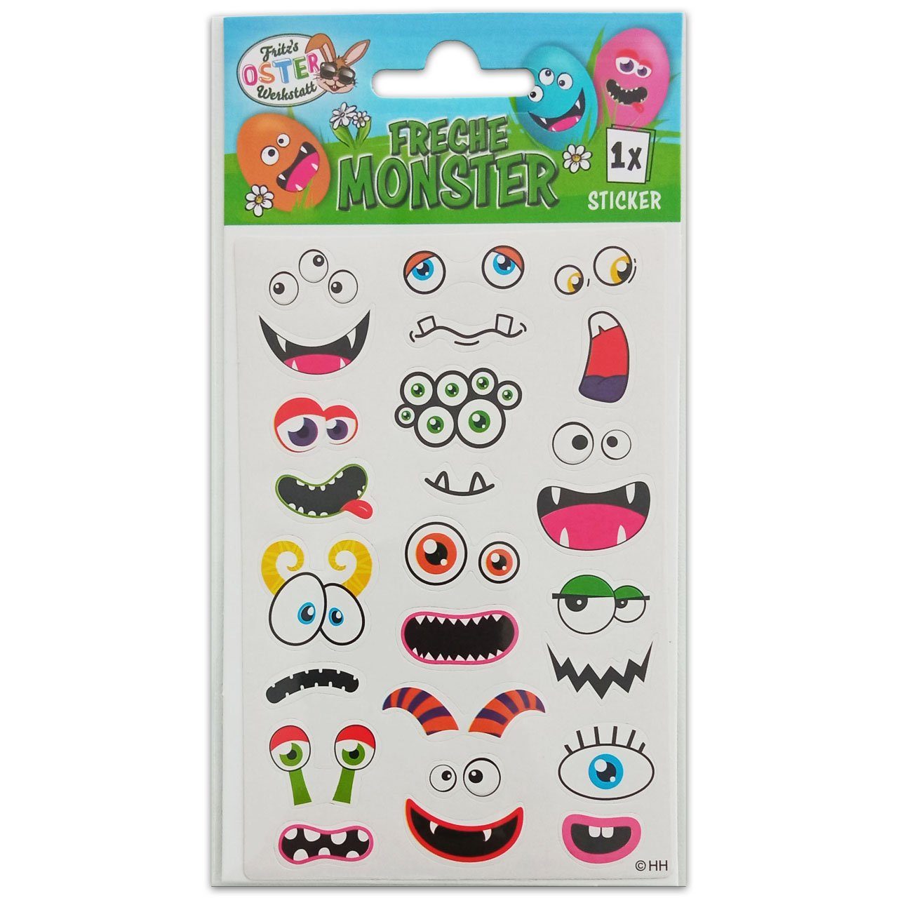 HEITMANN Osterfigur Ostereier-Sticker Freche Gesichter