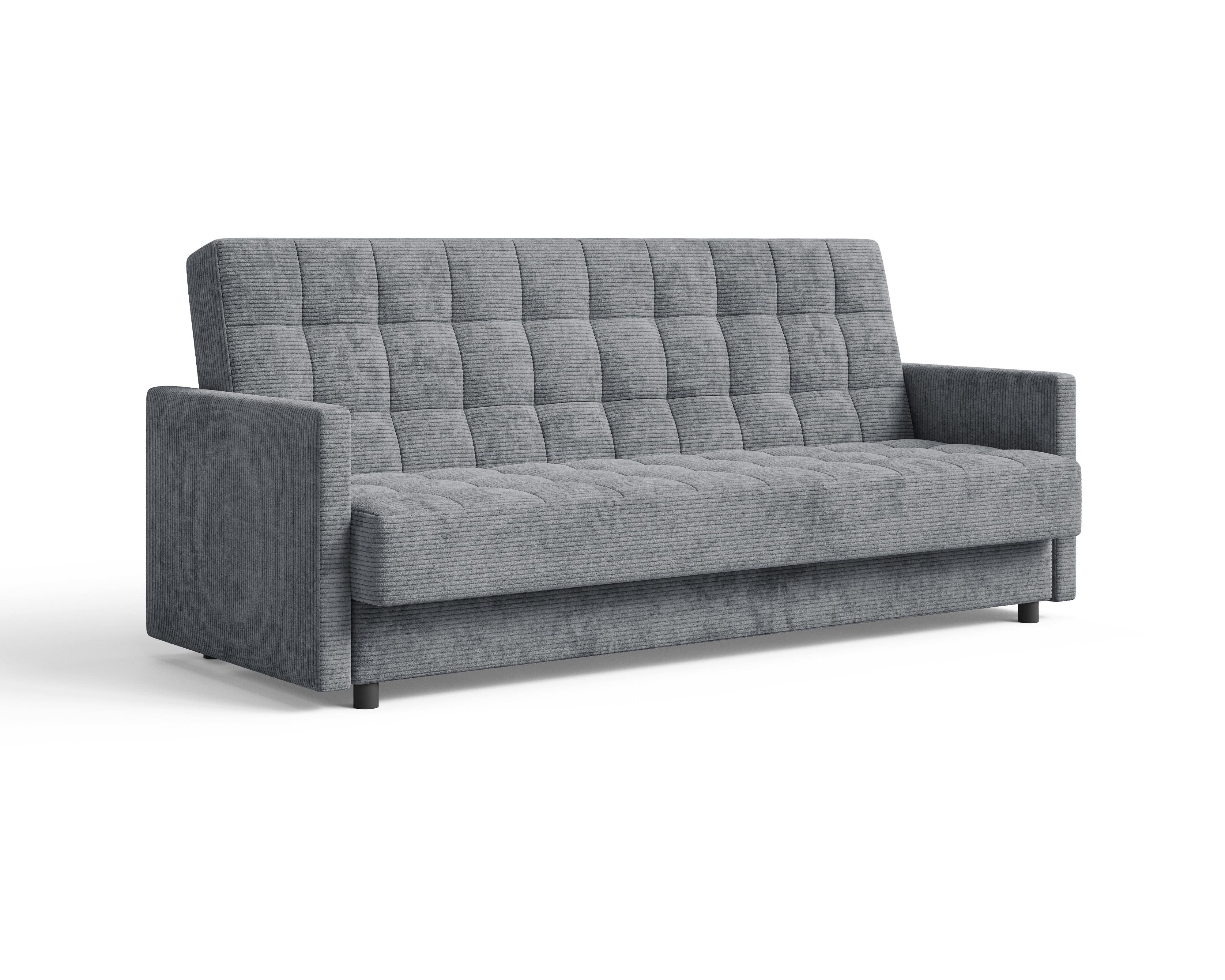 MOEBLO Schlafsofa TINA, 3-Sitzer Schlafsofa mit Bettkasten, Click-Clack-Funktion, Bonellfederung und Lincoln-Cordstoff, Couch Polstermöbel Sitzmöbel Wohnzimmermöbel, (BxHxT): 211 x 90 x 97 cm