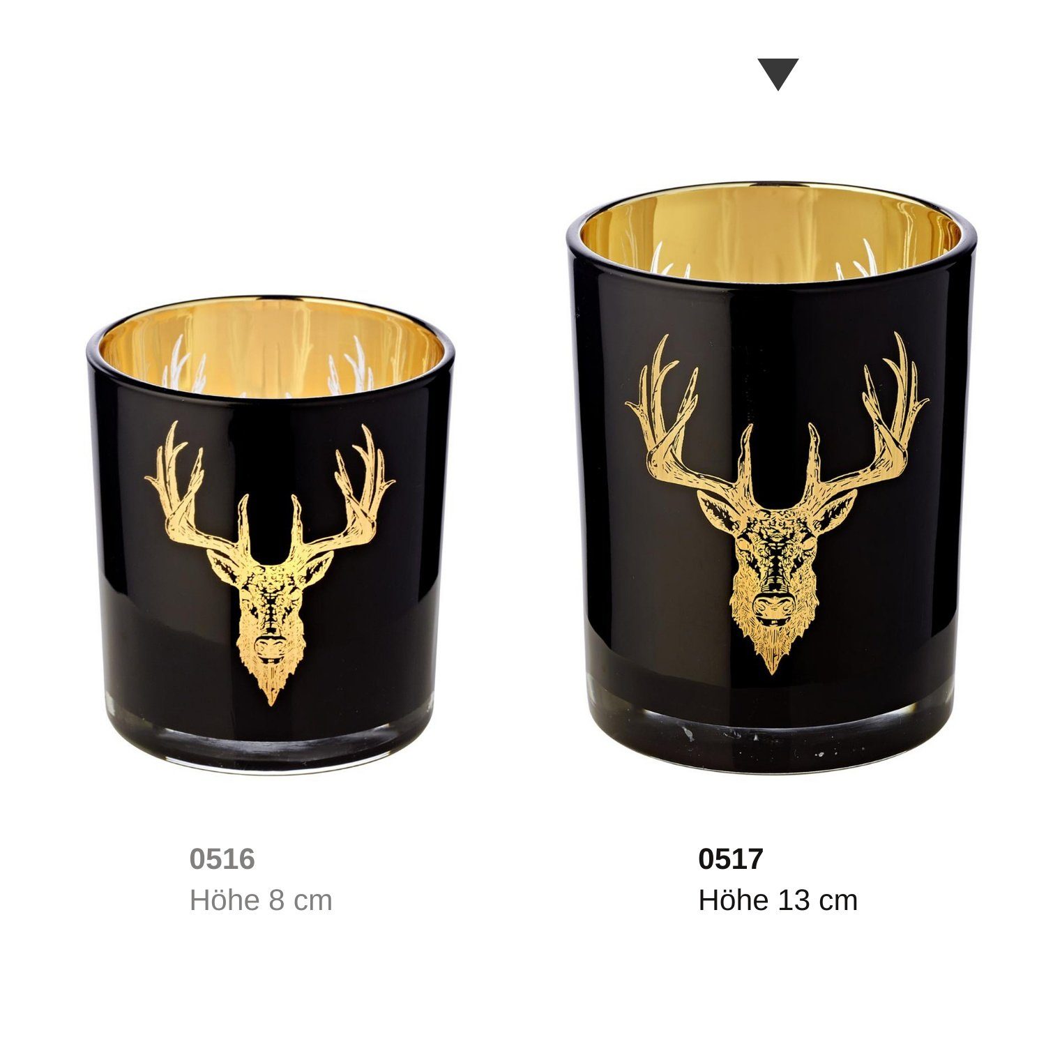 EDZARD Windlicht Tom, Kerzenglas mit Hirsch-Motiv günstig online kaufen