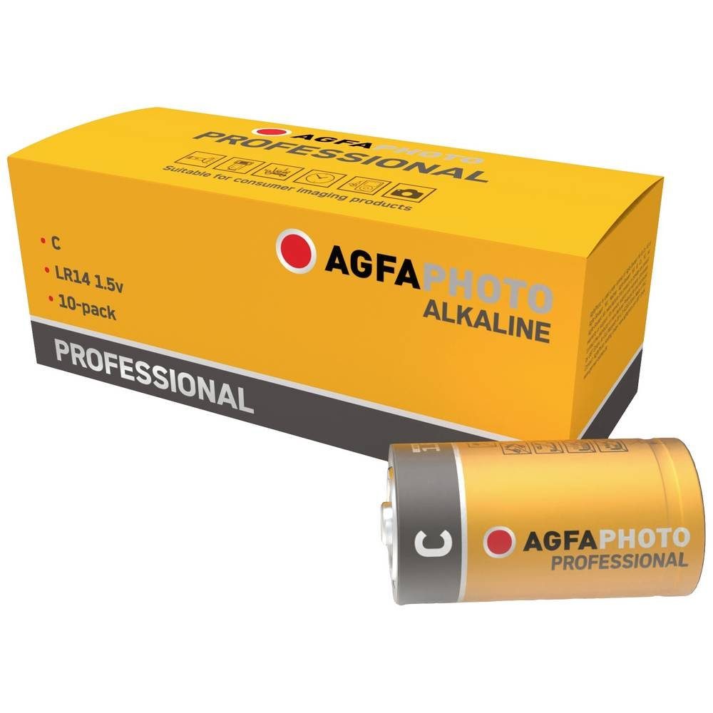 AgfaPhoto Alkaline Baby-Batterie Professional 10er-Set 110-858487 Batterie