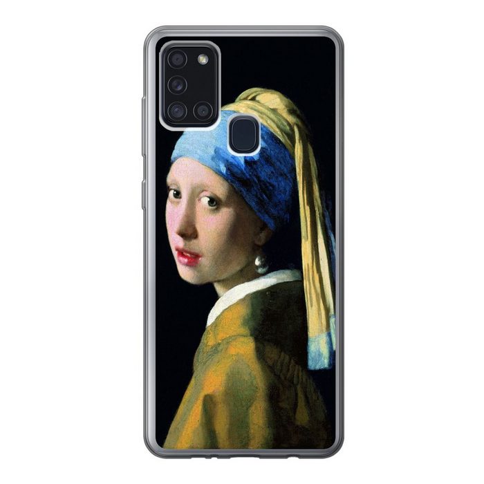 MuchoWow Handyhülle Das Mädchen mit dem Perlenohrring - Johannes Vermeer Handyhülle Samsung Galaxy A21s Smartphone-Bumper Print Handy