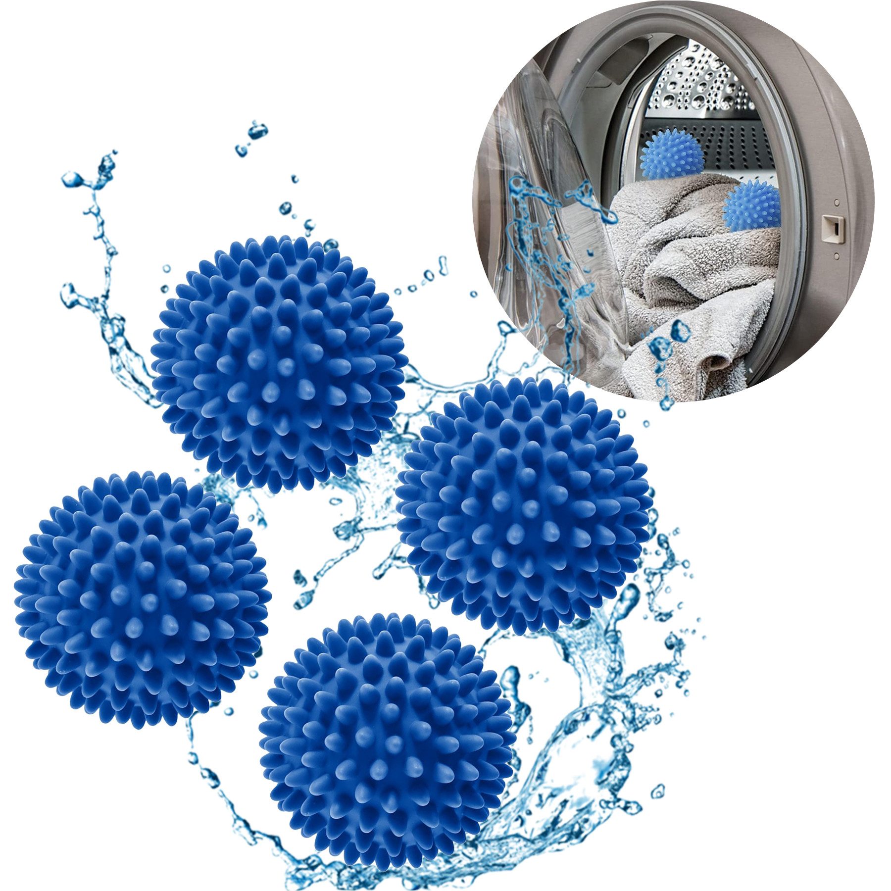 Mutig Trocknerball 4 Stück Trocknerbälle, Wiederverwendbare Dryer Balls (Waschball für waschmaschine, Kugeln für Flauschigere Wäsche, 4-St., Trocknerbälle, Trocknerbälle für Wäschetrockner), für Heim Kleidung Reinigung