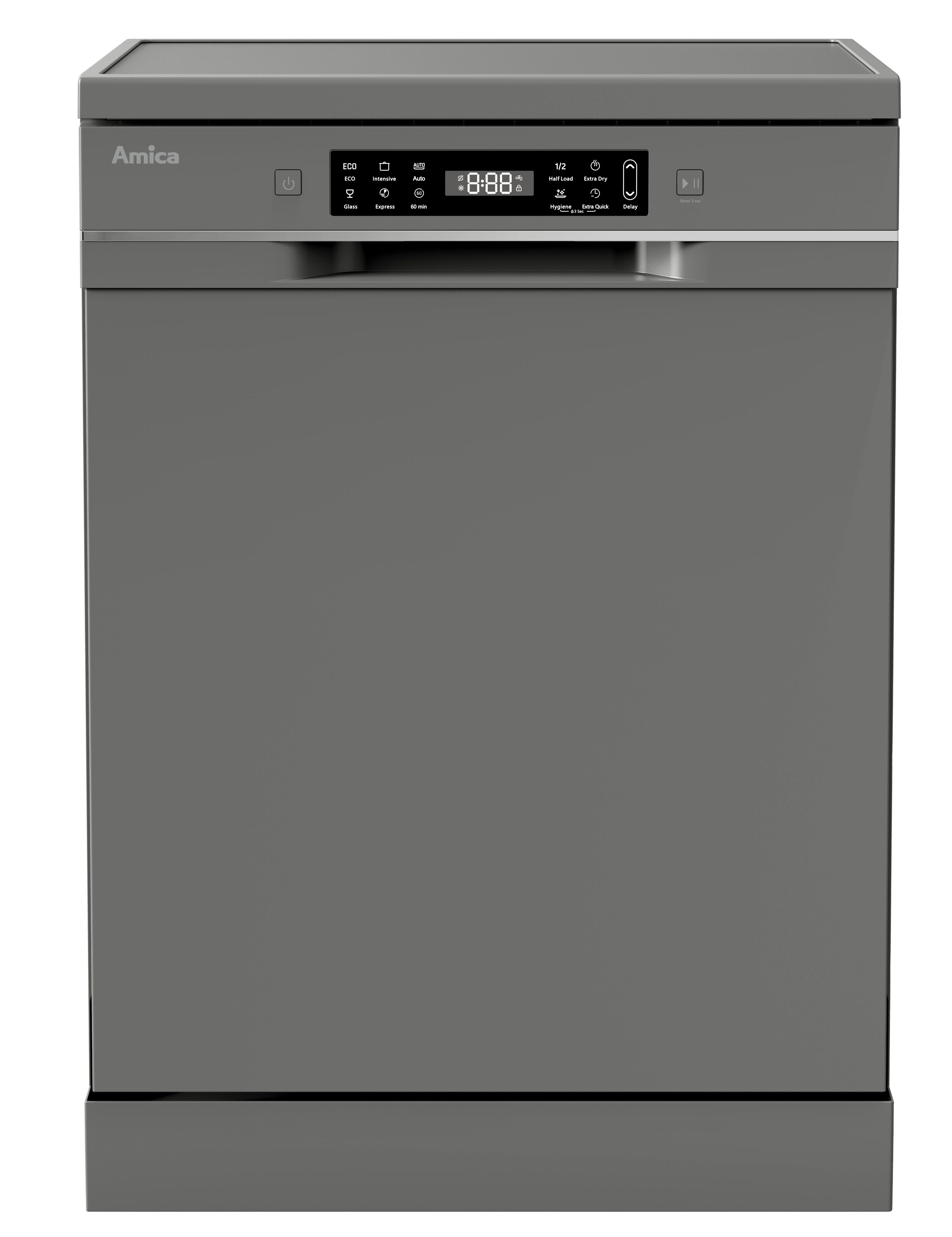 Amica Standgeschirrspüler GSP 545 580 SM, 10 l, 15 Maßgedecke, 15 Maßgedecke – Extra viel Platz für große Spülmengen