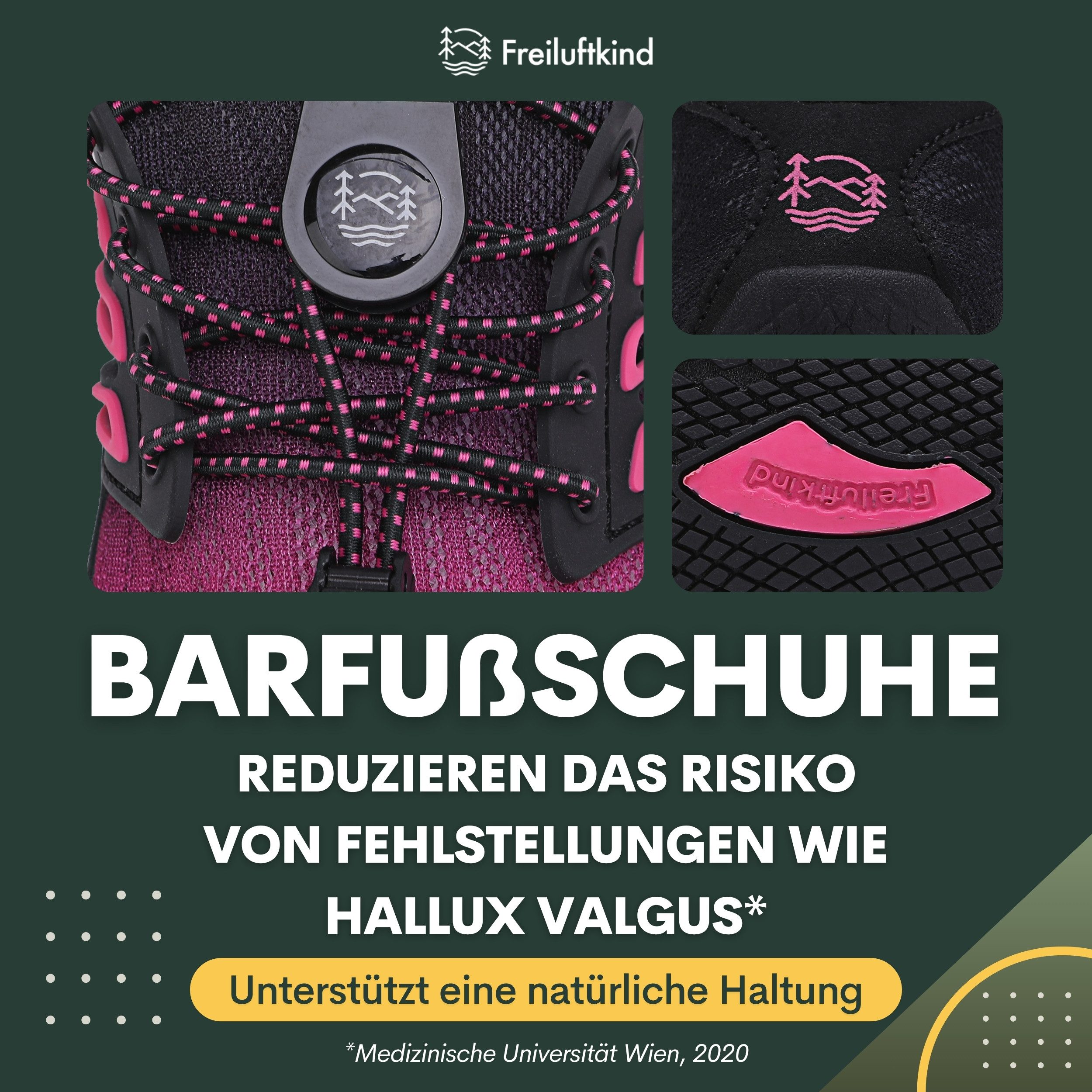 Freiluftkind Das Original – Tokai rutschfeste Barfußschuhe Sneaker Schnellverschluss