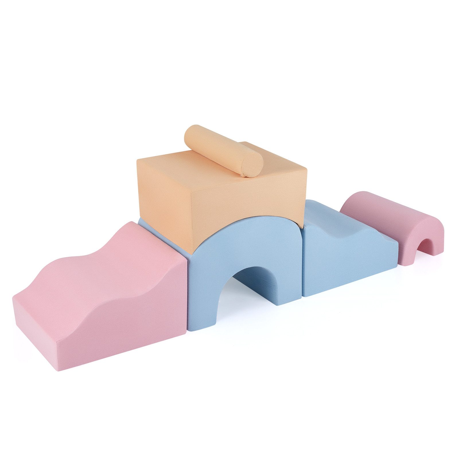 COSTWAY Schaumstoffbausteine Set Softbausteine Kletterset waschbaren Bezügen Spielbauklötze, (6 St)