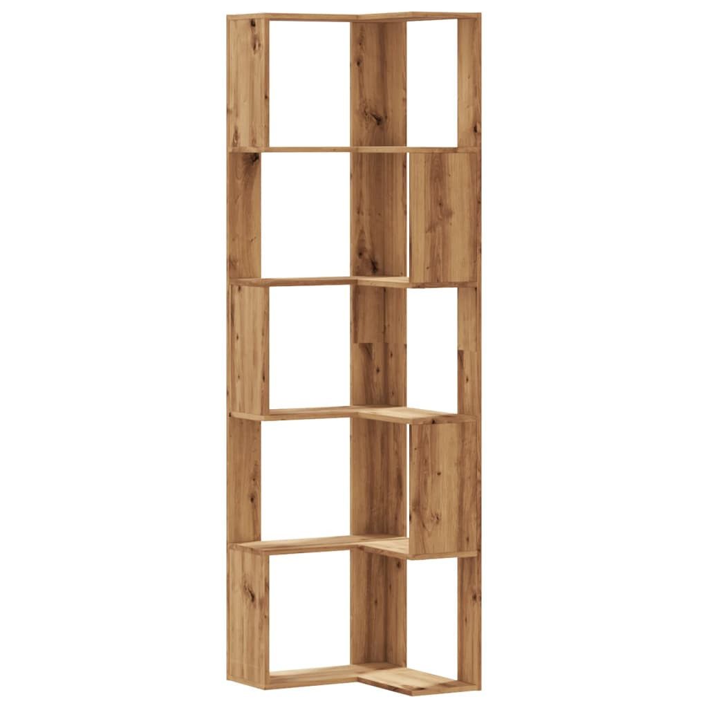 vidaXL Bücherregal Eck-Bücherregal 5 Böden Artisan-Eiche günstig online kaufen