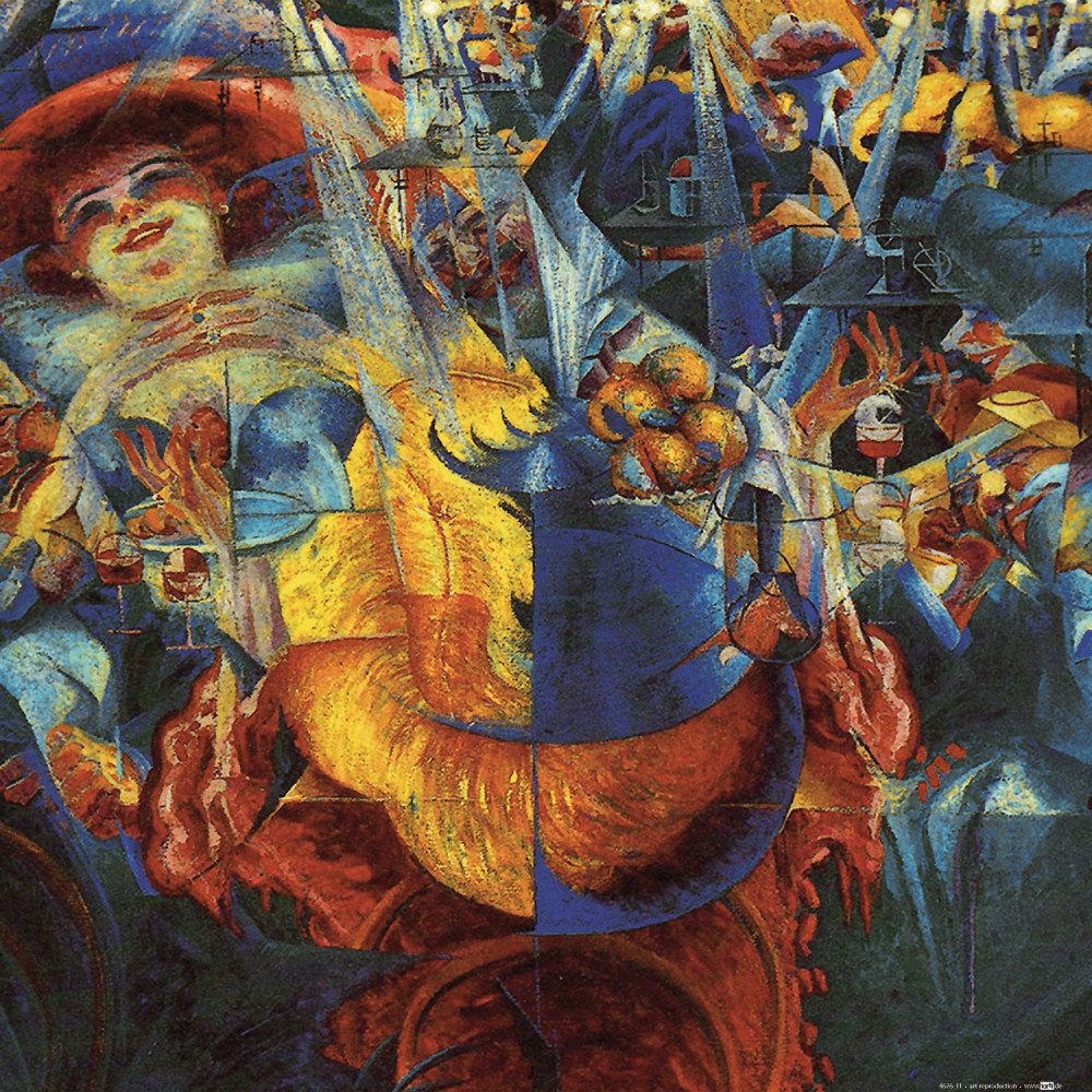 1art1 Poster Umberto Boccioni Kunstdruck Bild - Das Gelächter, 1911 (40 x 40 cm)