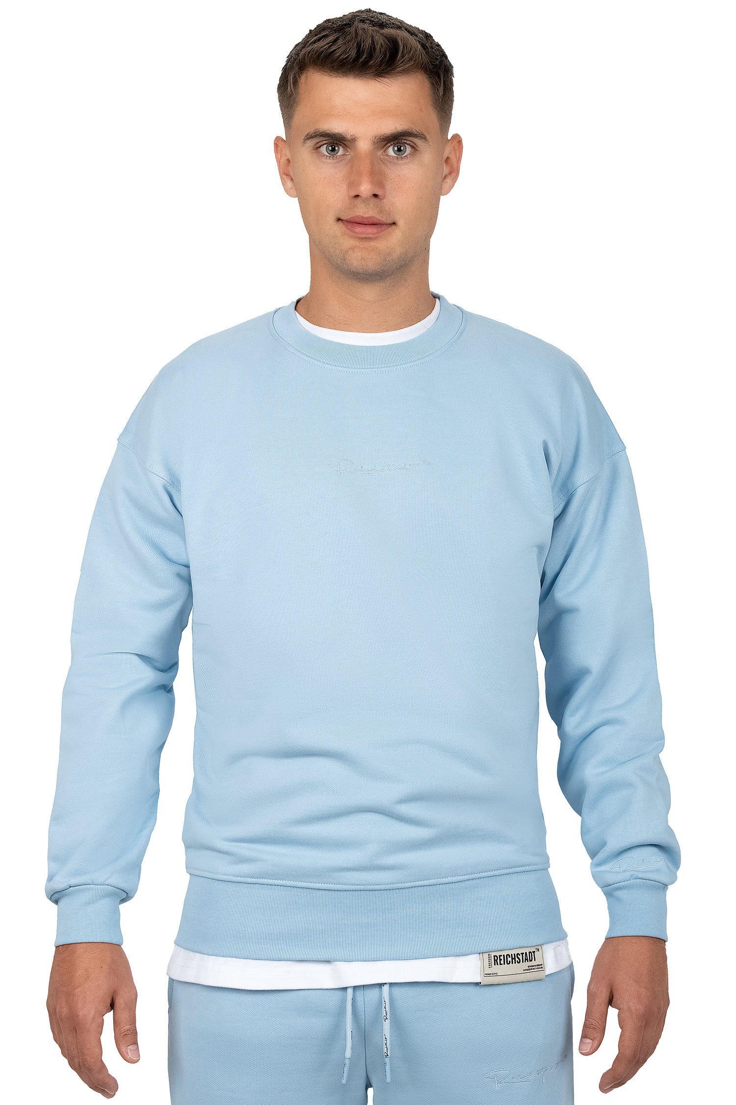 Sweatshirt Herren Regular Fit Pullover Logo-Stitching 23RS037