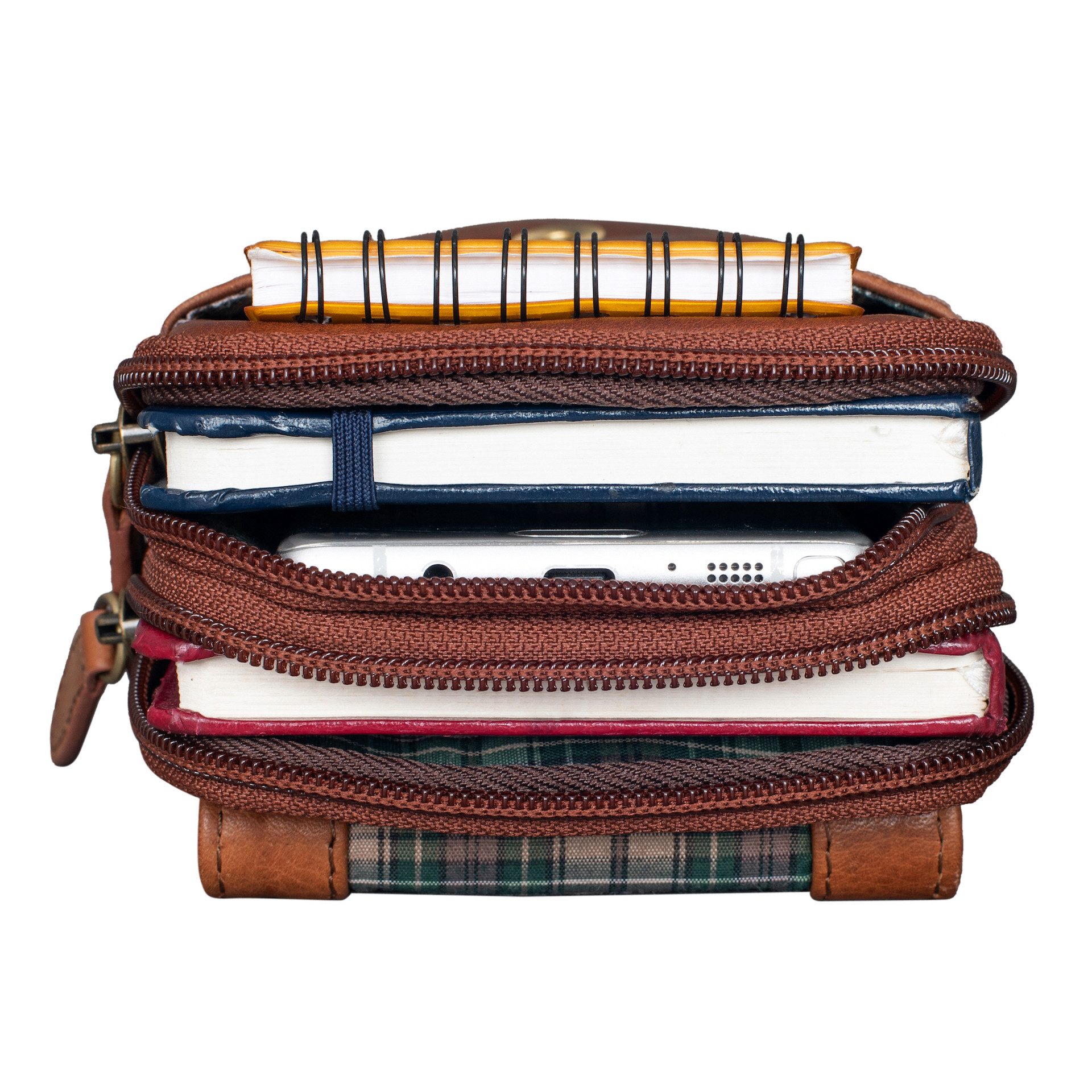 Benthill Gürteltasche Echt Leder Gürteltasche Damen & Herren Hüfttasche Wandertasche, Reißverschlussfach