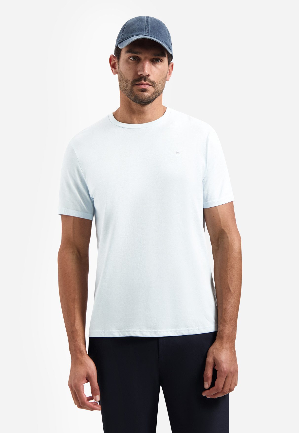 NO EXCESS Kurzarmshirt T-Shirt Crewneck Solid Basic - T-Shirt Herren - Basicshirt