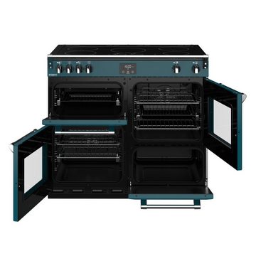 STOVES Induktions-Standherd STOVES RICHMOND Deluxe S1000 EI INDUKTION CB Kingfisher Teal/Chrom