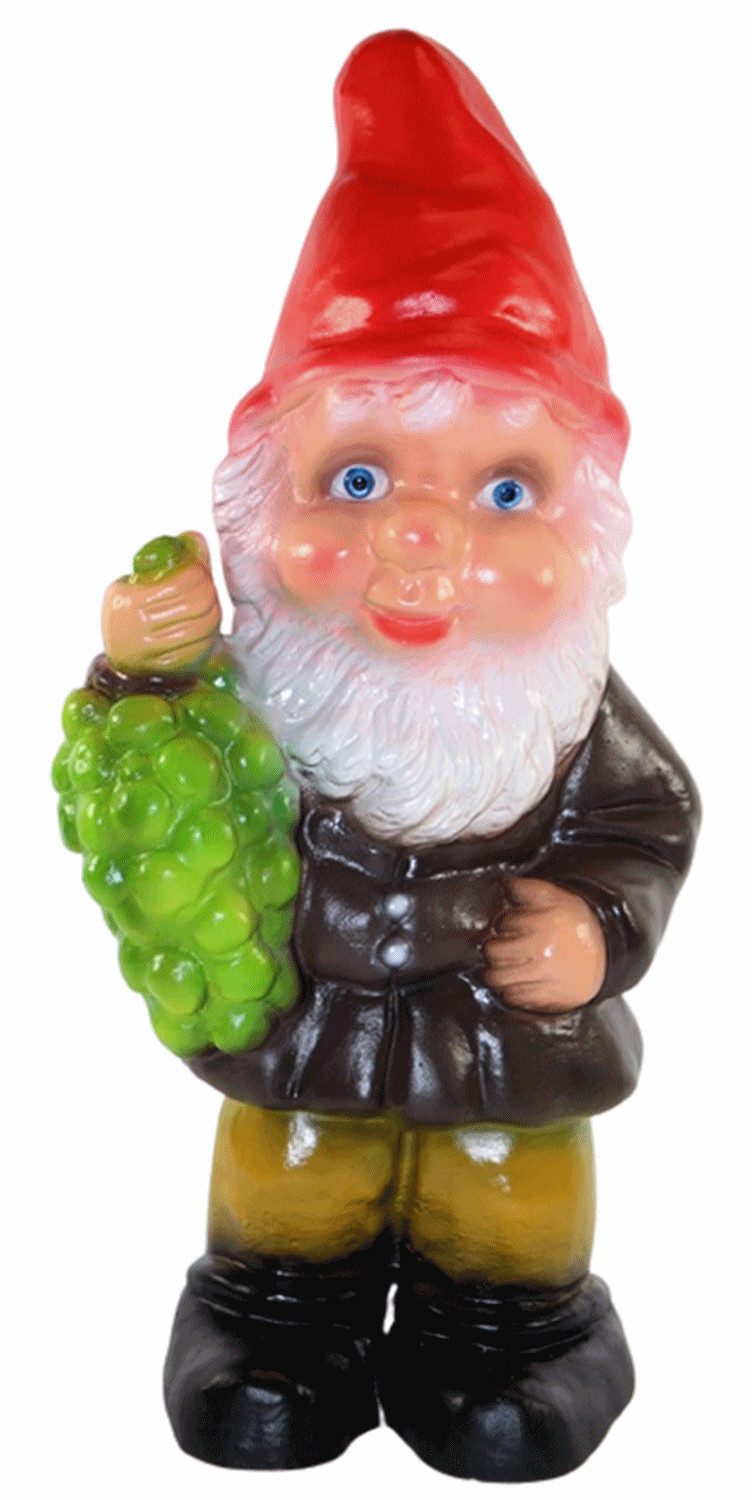 RAKSO Gartenzwerg Gartenzwerg mit Weintrauben Zwerg stehend H 34 cm Kunststoff