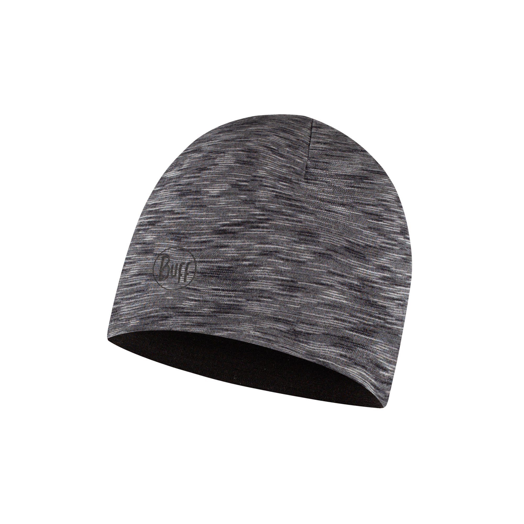 Kids Grey Reversible Wool Merino Hat Lightweight Black - Stripes Beanie Multi Buff Buff