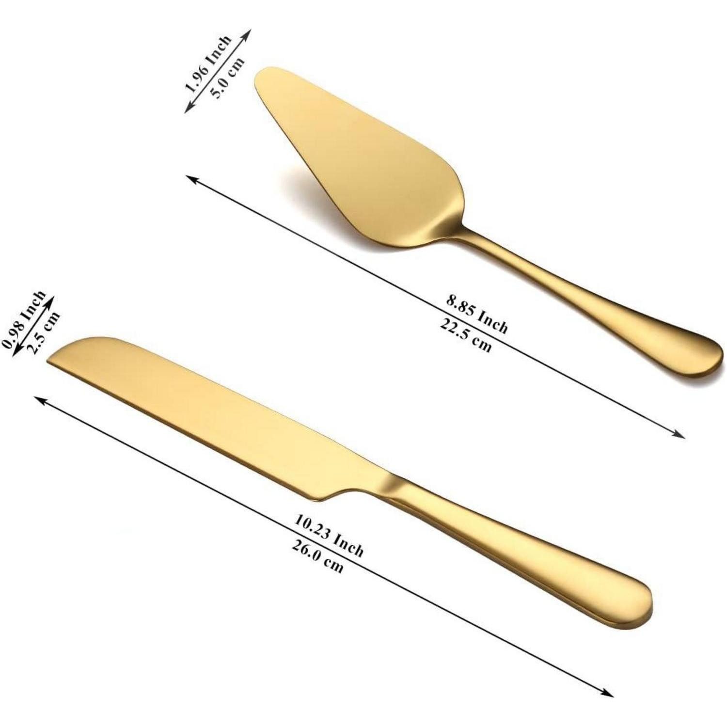 LuxusKollektion Kuchenheber Gold Hochzeits Tortenmesser und Server Set Titan-Vergoldung