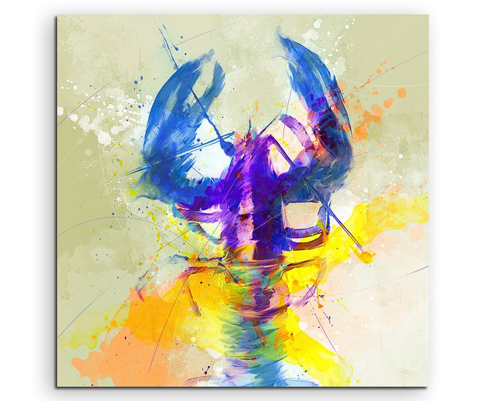 Sinus Art Leinwandbild Hummer 60x60cm Aquarell Art Leinwandbild