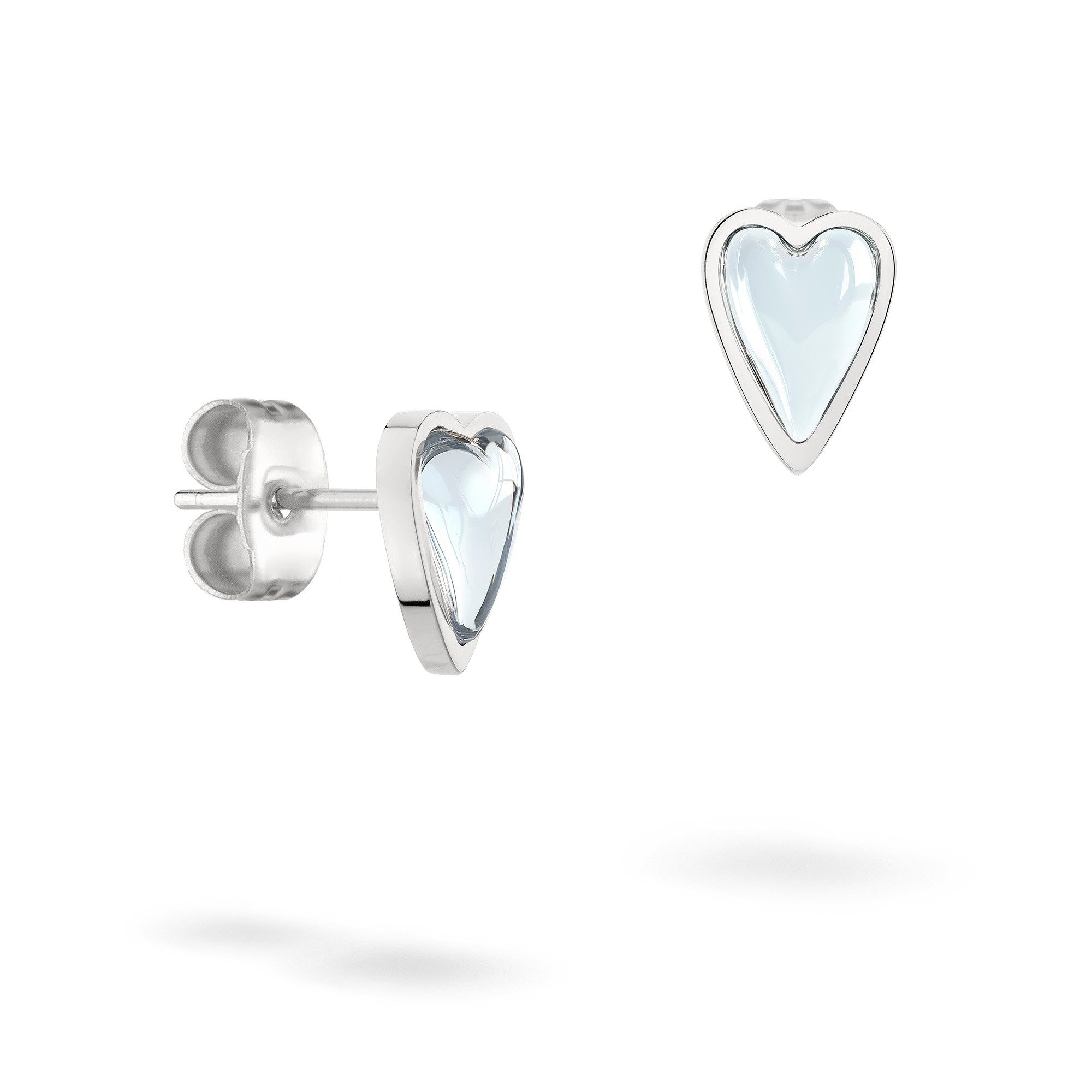 Paar Ohrstecker Schmuck Geschenk Edelstahl Ohrringe Glass Heart