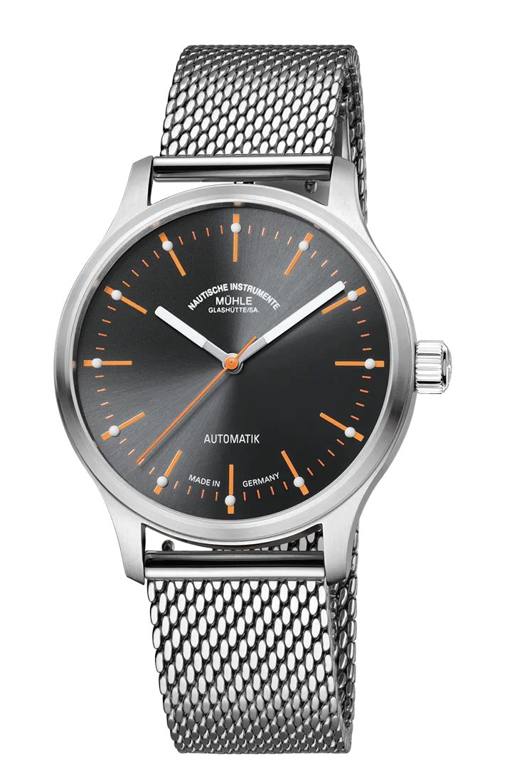 Automatikuhr Herrenuhr Mühle Glashütte Panova grau mit Edelstahlarmband