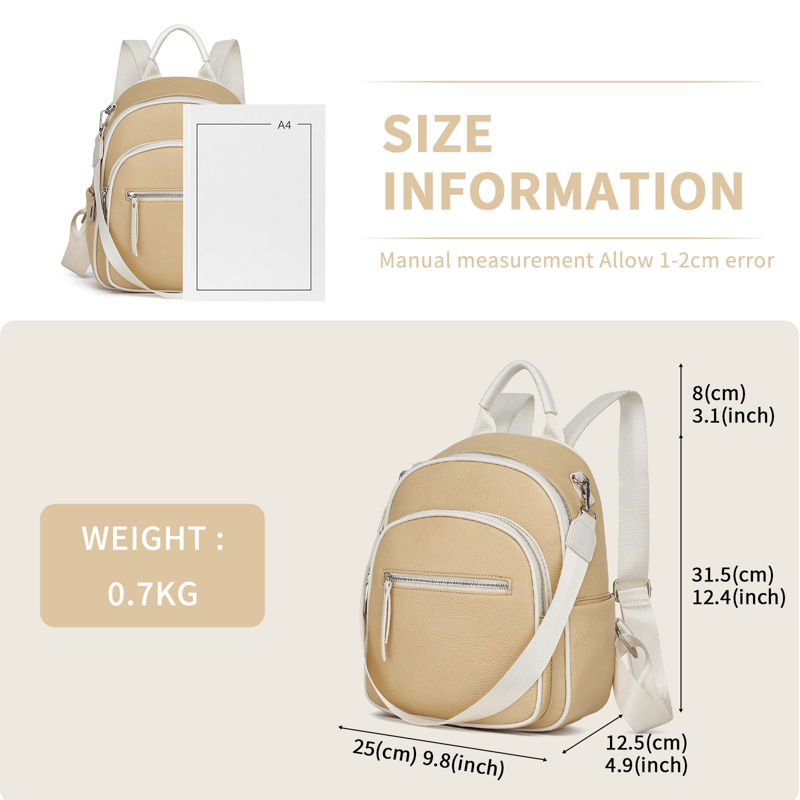 Miss Lulu Tagesrucksack Damen-Rucksack Klein, Elegante PU-Leder Schultasche günstig online kaufen