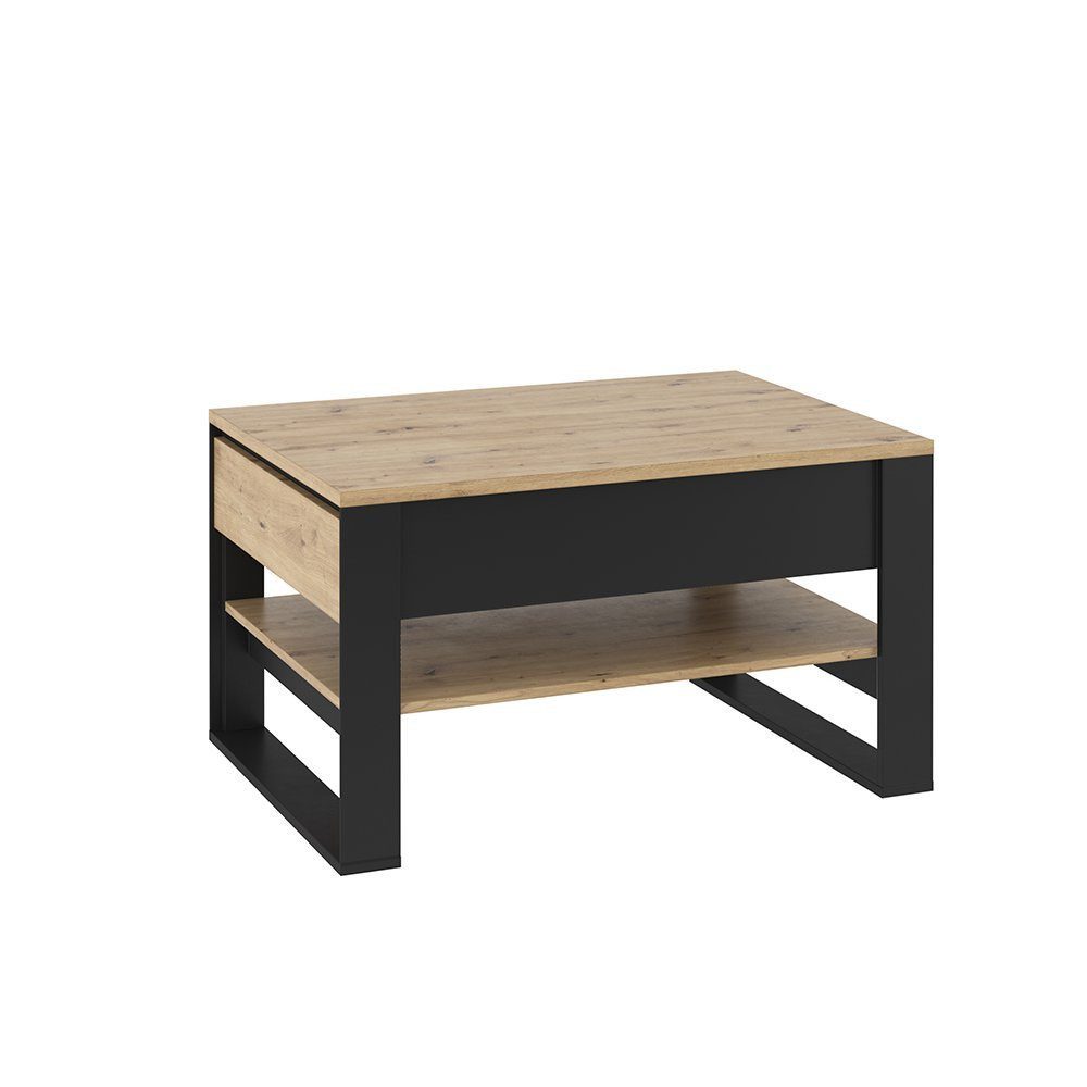 Compleo Couchtisch Modern Kaffeetisch mit 2 Schubladen, Rechteckig Tisch mit Regale