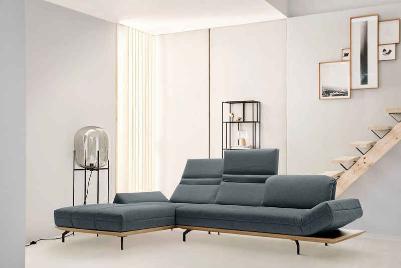 hülsta sofa Ecksofa »hs.420«, XL in 2 Qualitäten, Holzrahmen in Eiche Natur oder Nußbaum