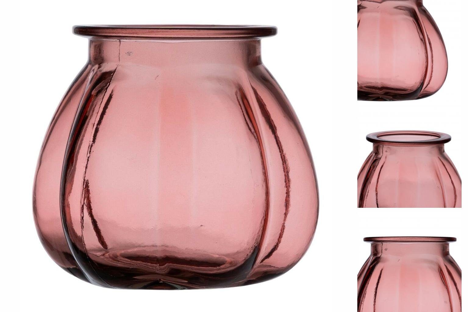 Bigbuy Dekovase Vase Rosa Recyceltes Glas 18 x 18 x 16 cm
