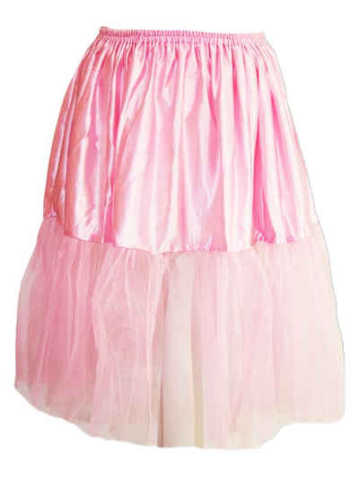Das Kostümland Kostüm Petticoat Damen Tüllrock - Länge 60 cm, Rosa