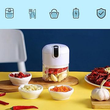 Bedee Zwiebelhacker Elektrisch Zerkleinerer Küche, 250ML 100ML Mini Knoblauchhacker, 37,00 W, Multizerkleinerer Knoblauchpresse für Fleisch, Zwiebeln, Knoblauch