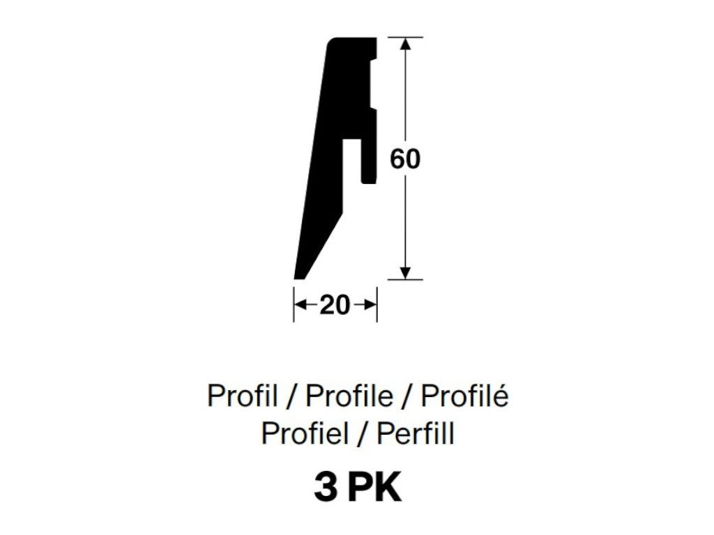meister Sockelleiste Sockelleiste Echtholz Profil 3 PK Esche pure 1281, L: 238 cm