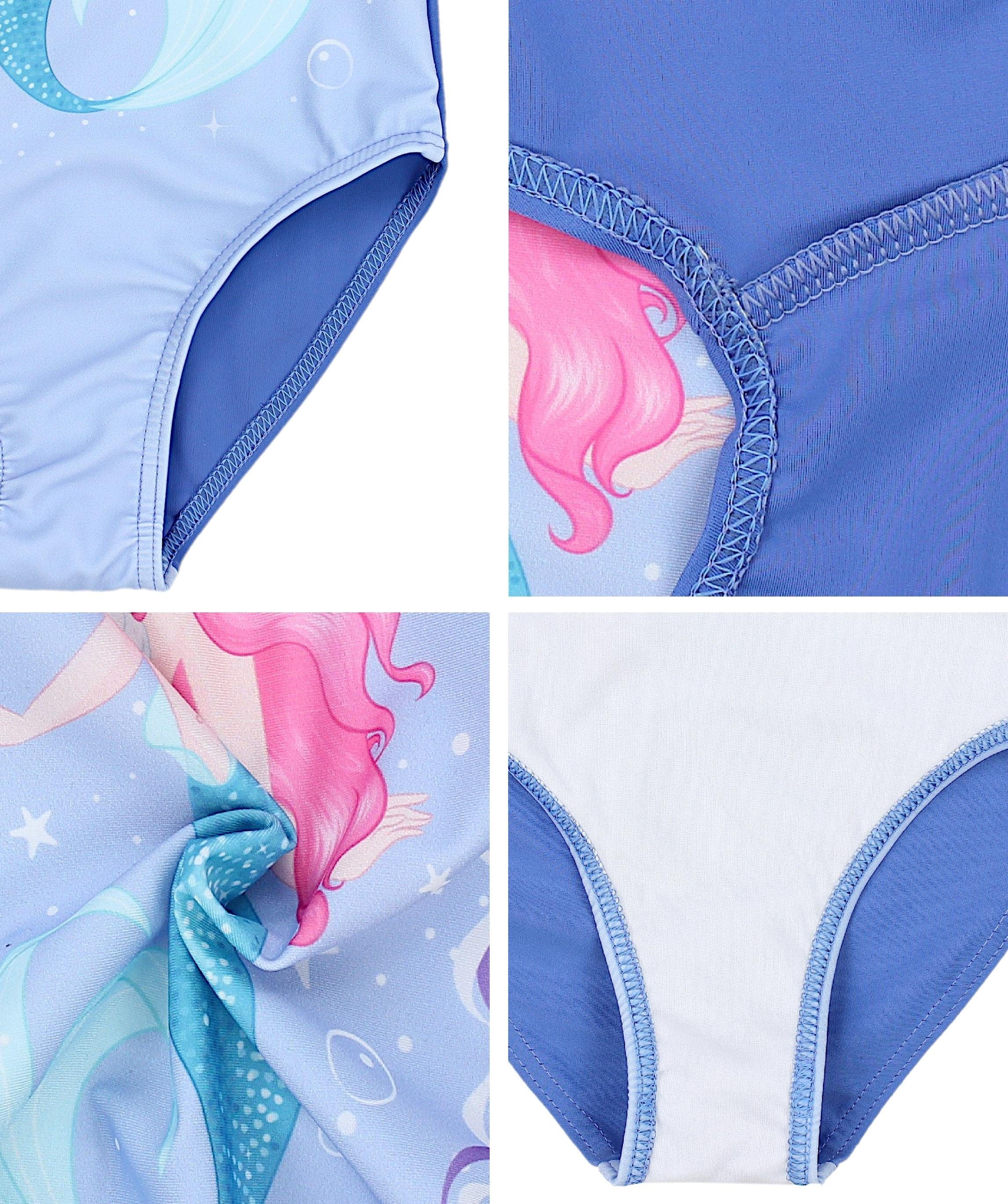 Meerjungfrau Ringerrücken im Badeanzug Print Mädchen Blau/Pink/Türkis Badeanzug mit Aquarti Aquarti Wasser